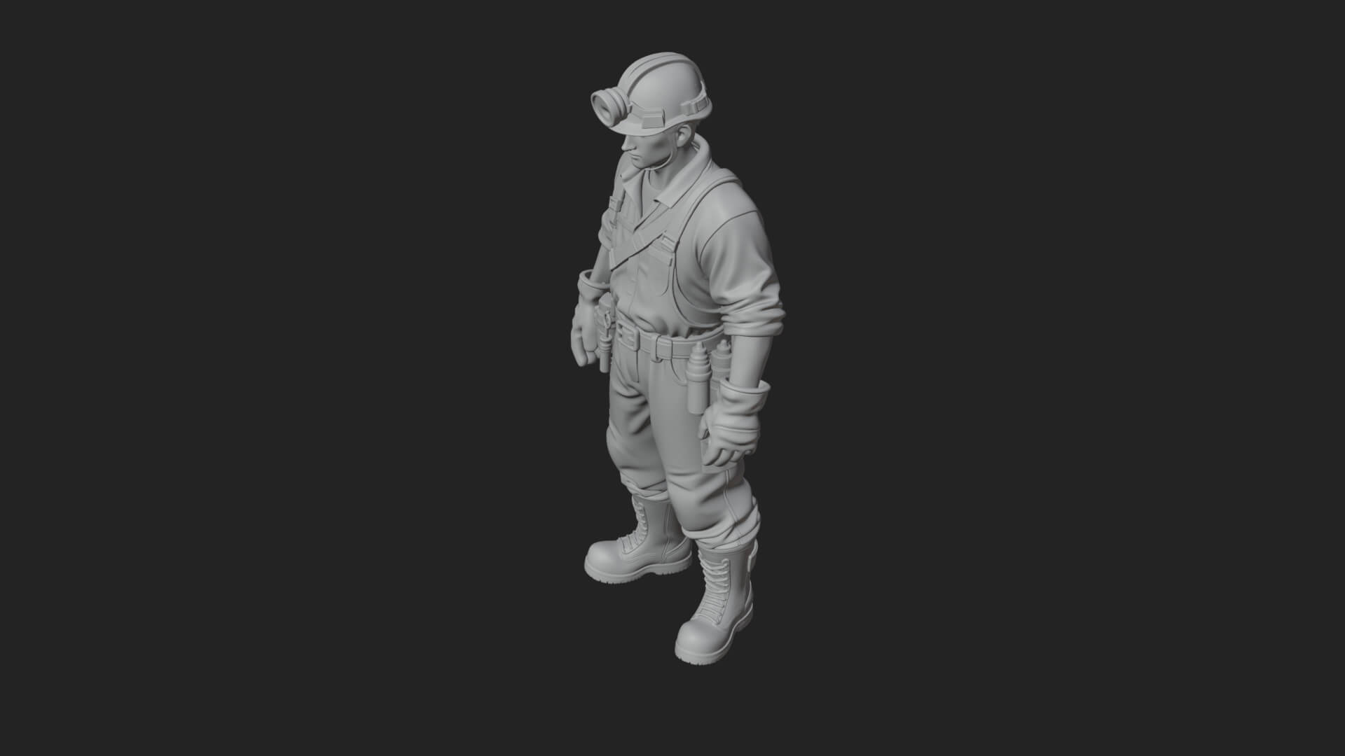 Miner Man Statue Design 3 3D Print Model 3D Model