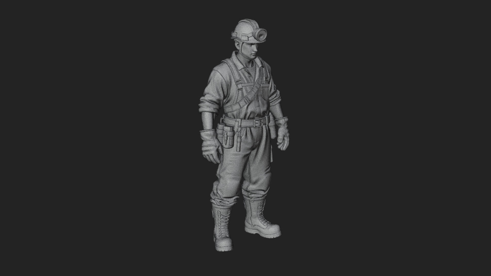 Miner Man Statue Design 3 3D Print Model 3D Model