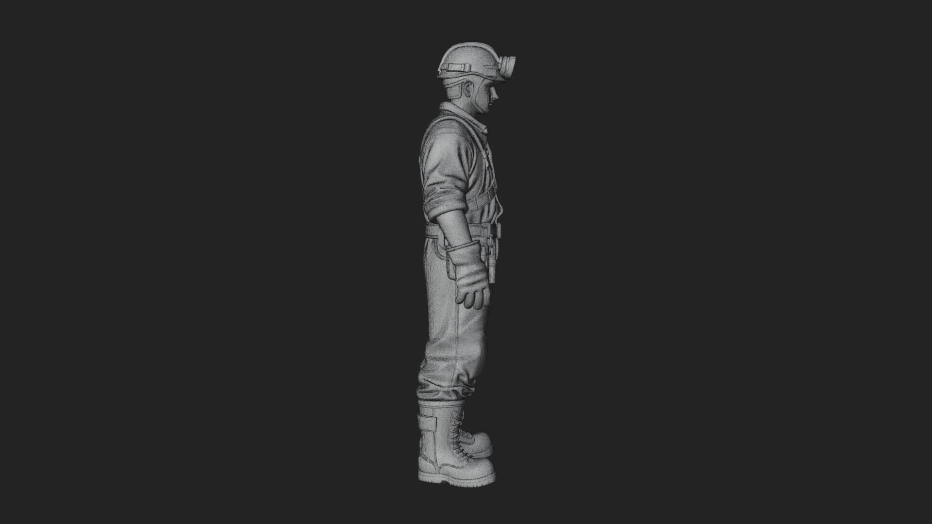 Miner Man Statue Design 3 3D Print Model 3D Model