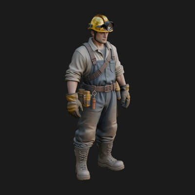 Miner Man Statue Design 3 3D Print Model