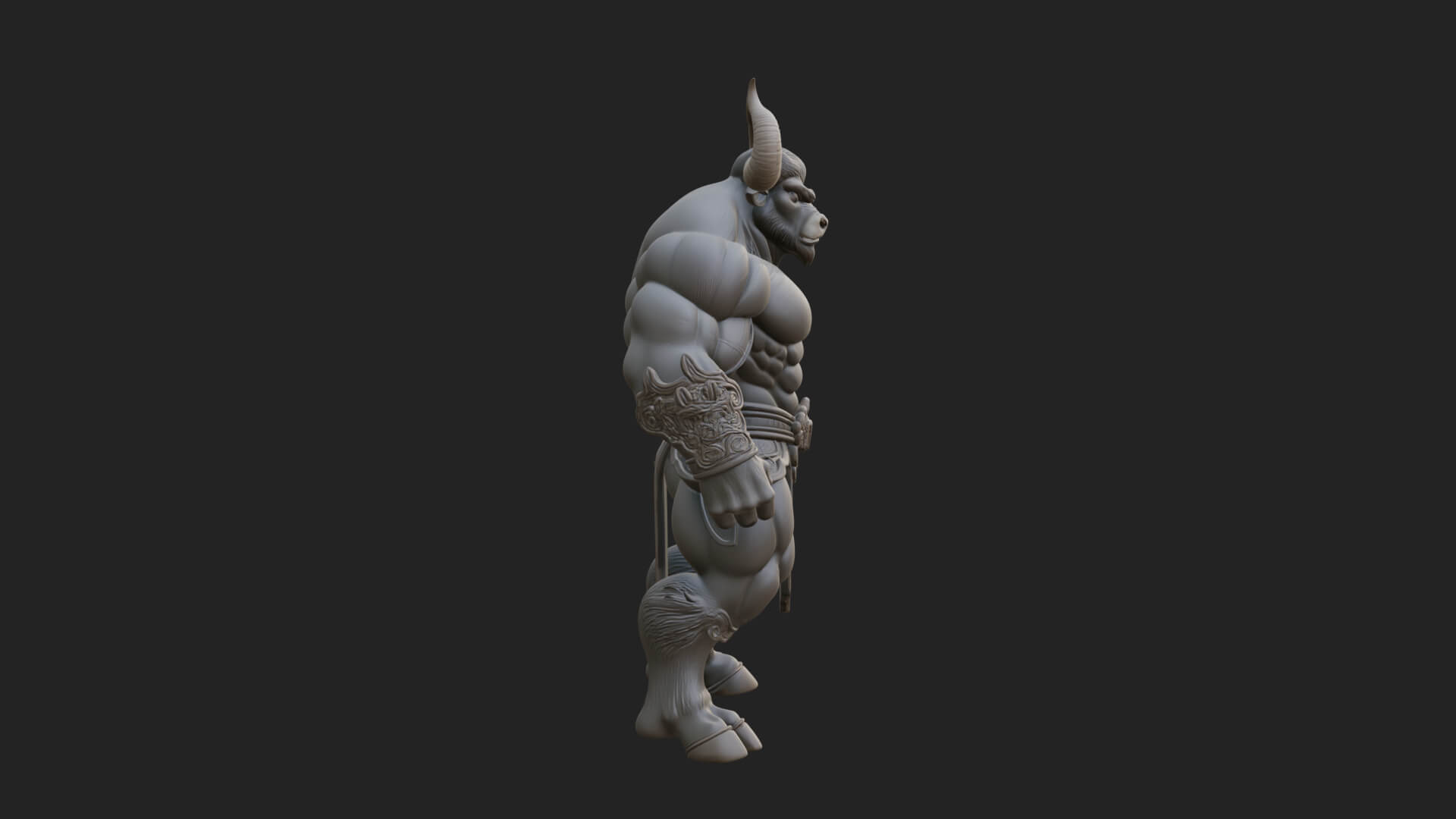 Minotaur Bull Beast Statue Design 1 3D Print Model 3D Model