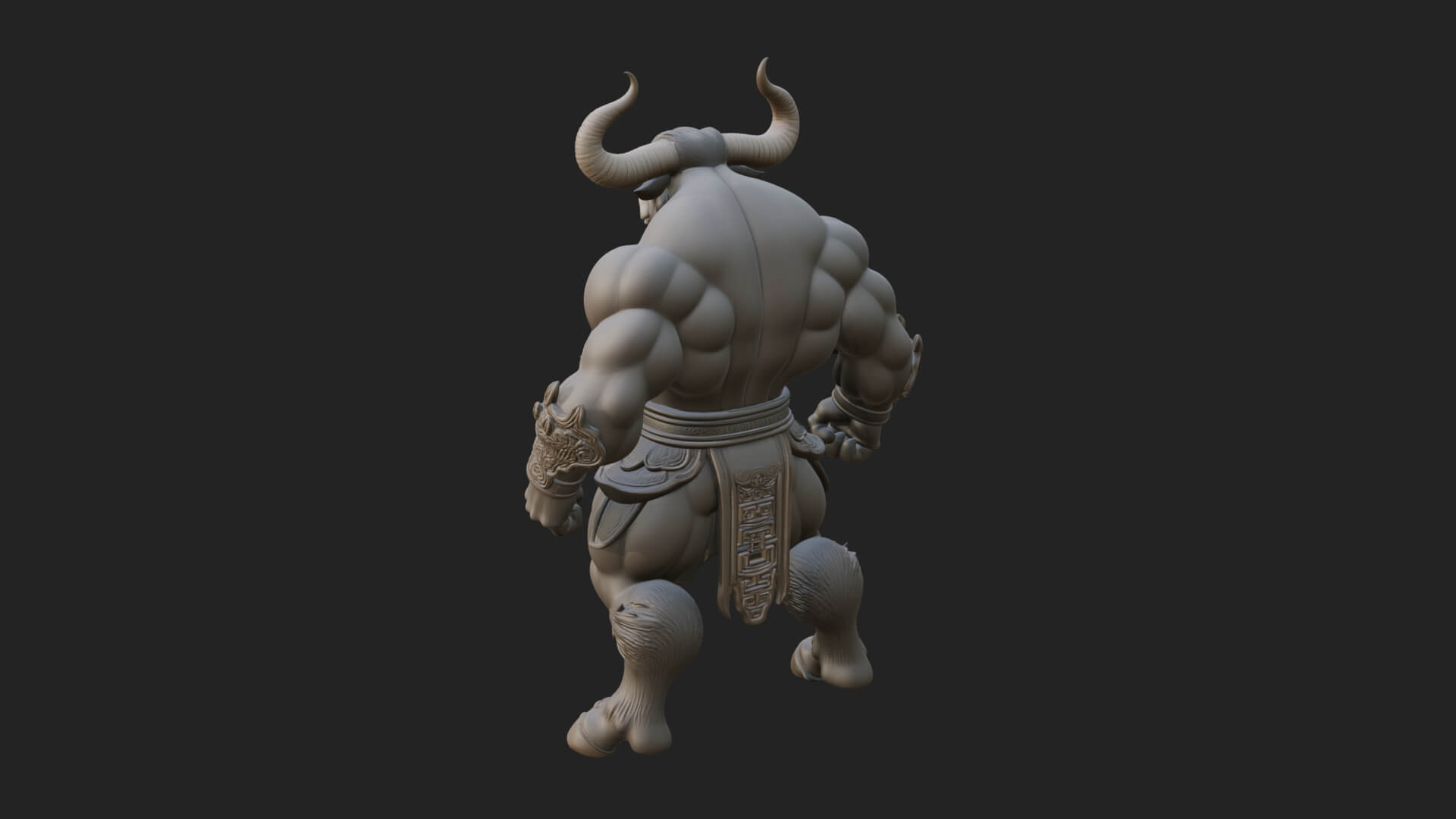 Minotaur Bull Beast Statue Design 1 3D Print Model 3D Model