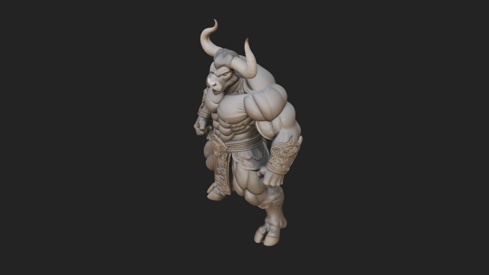 Minotaur Bull Beast Statue Design 1 3D Print Model 3D Model