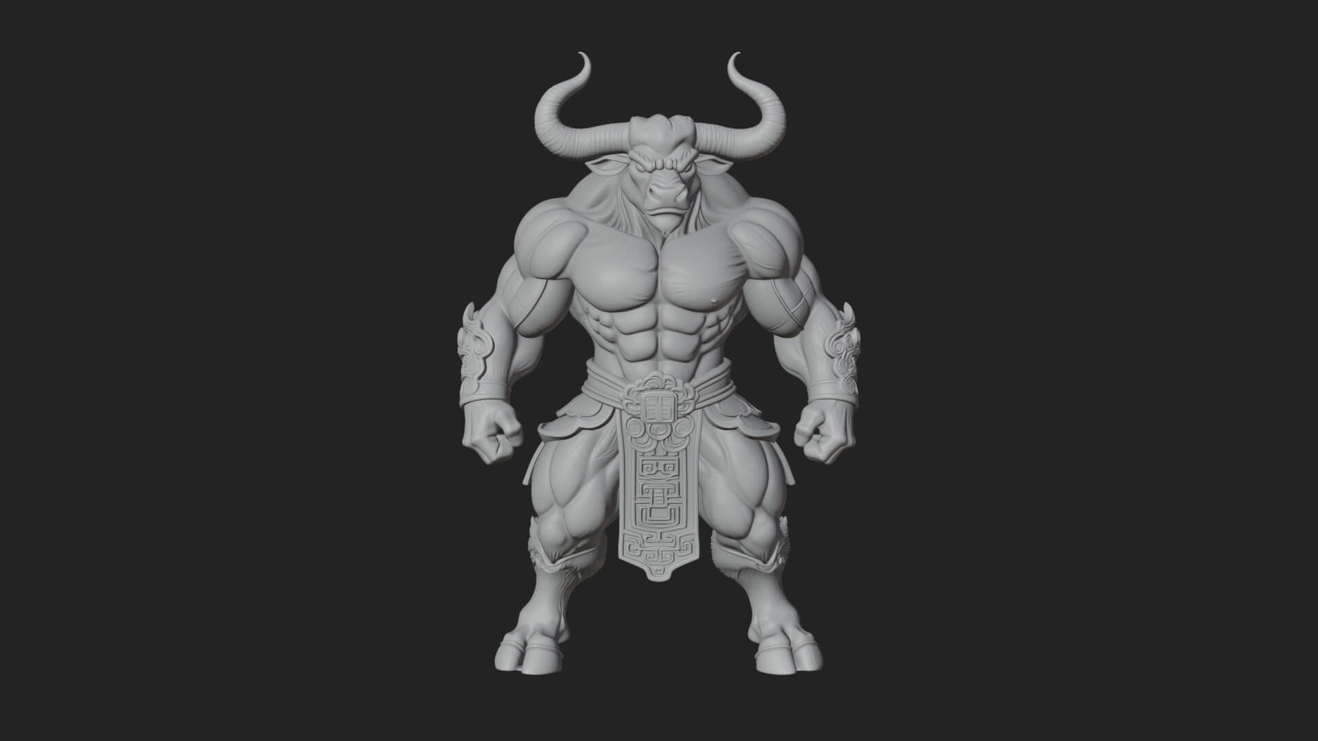 Minotaur Bull Beast Statue Design 1 3D Print Model 3D Model