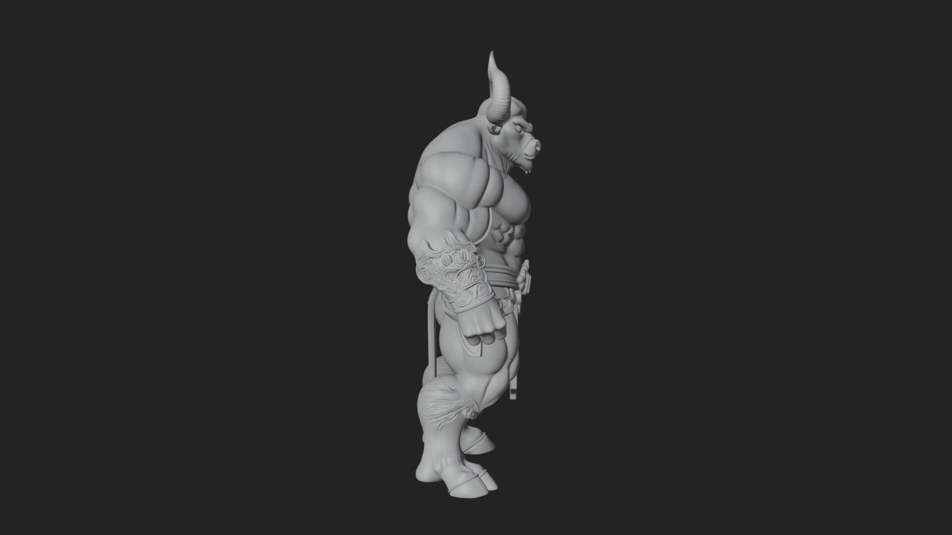 Minotaur Bull Beast Statue Design 1 3D Print Model 3D Model