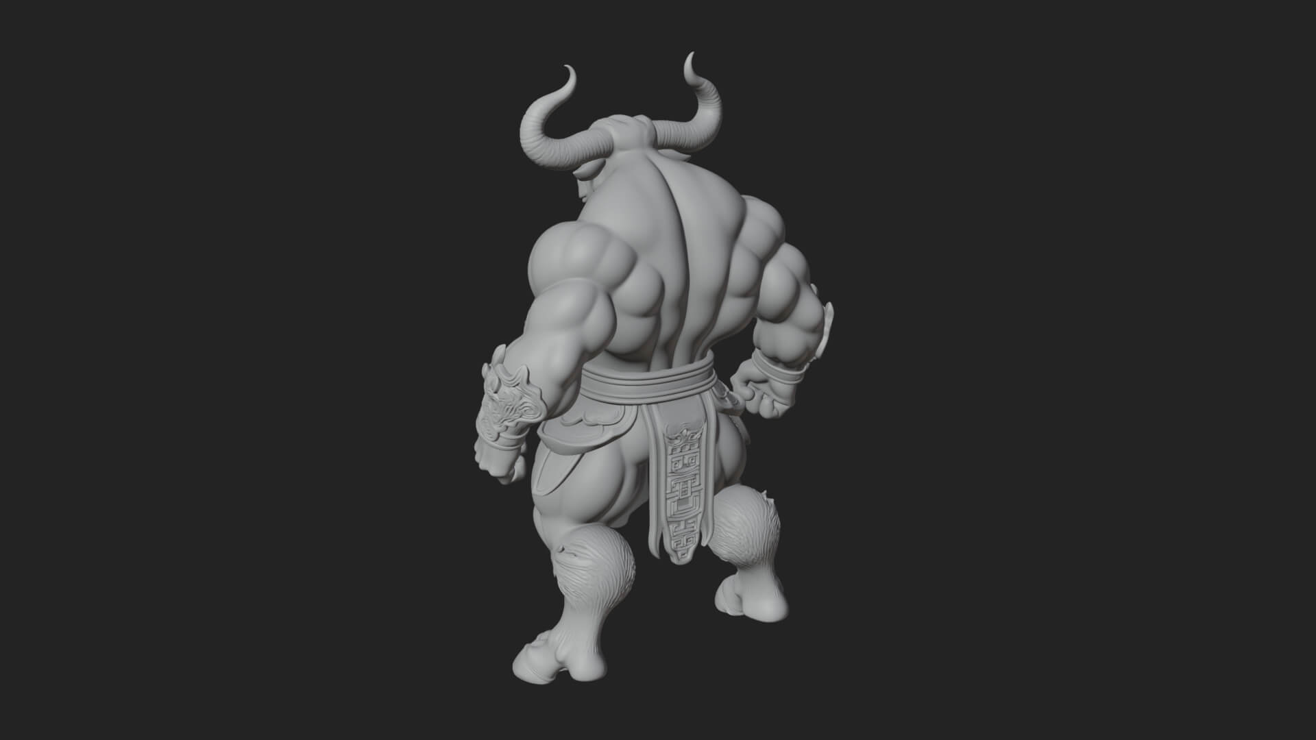 Minotaur Bull Beast Statue Design 1 3D Print Model 3D Model