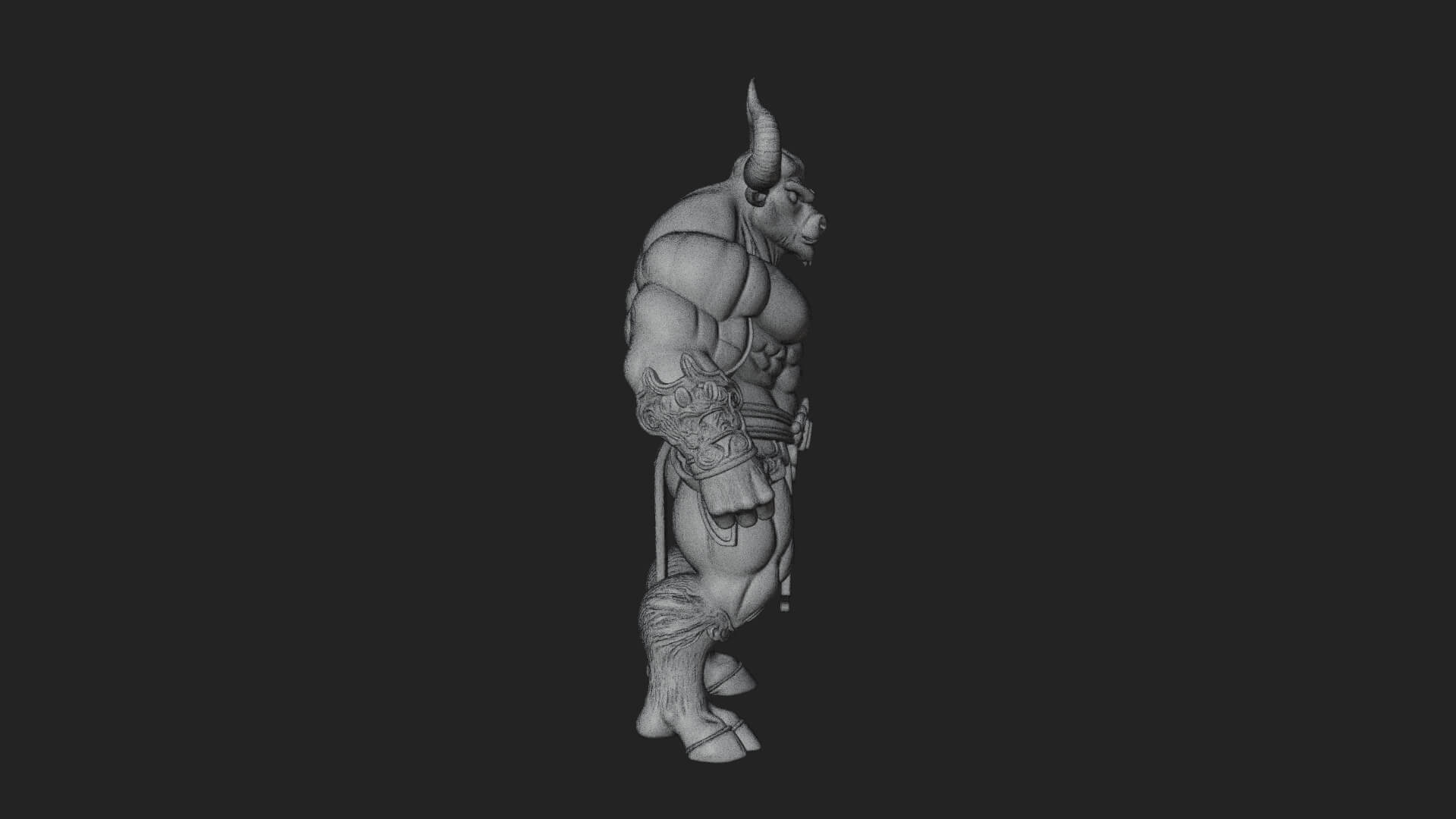 Minotaur Bull Beast Statue Design 1 3D Print Model 3D Model