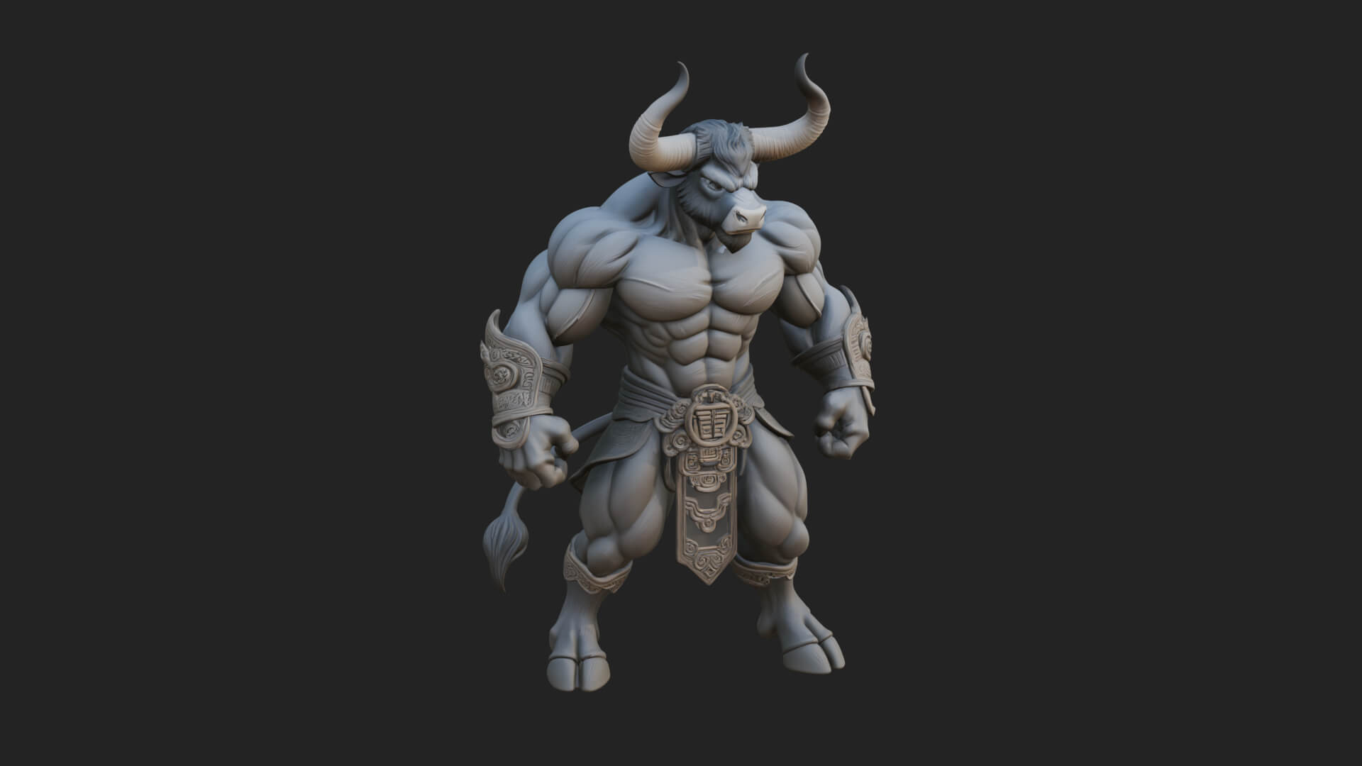 Minotaur Bull Beast Statue Design 10 3D Print Model 3D Model