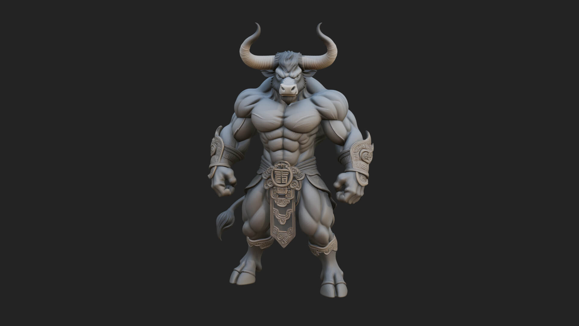Minotaur Bull Beast Statue Design 10 3D Print Model 3D Model