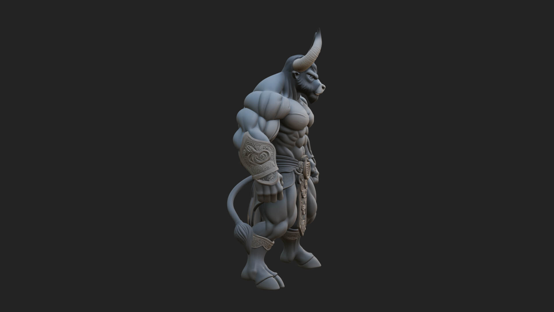 Minotaur Bull Beast Statue Design 10 3D Print Model 3D Model