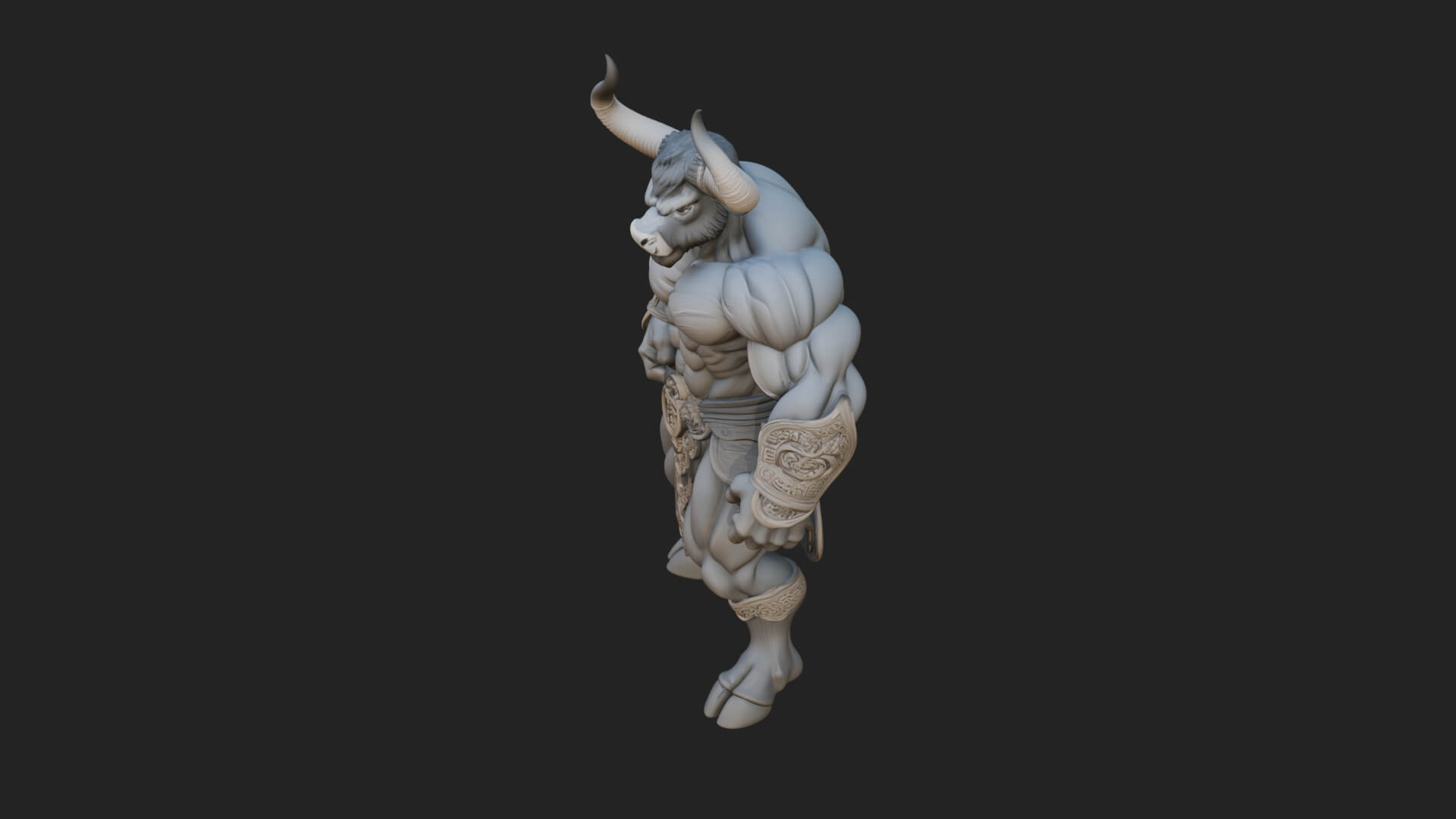 Minotaur Bull Beast Statue Design 10 3D Print Model 3D Model