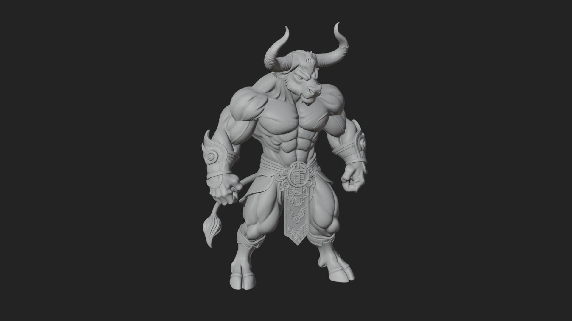 Minotaur Bull Beast Statue Design 10 3D Print Model 3D Model