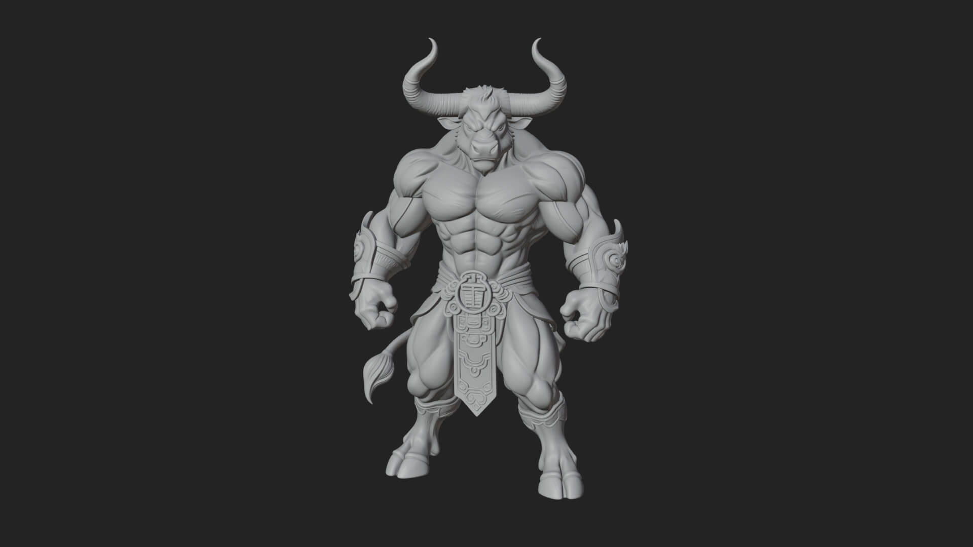 Minotaur Bull Beast Statue Design 10 3D Print Model 3D Model