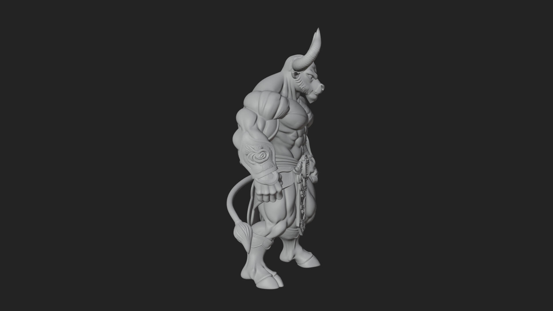 Minotaur Bull Beast Statue Design 10 3D Print Model 3D Model