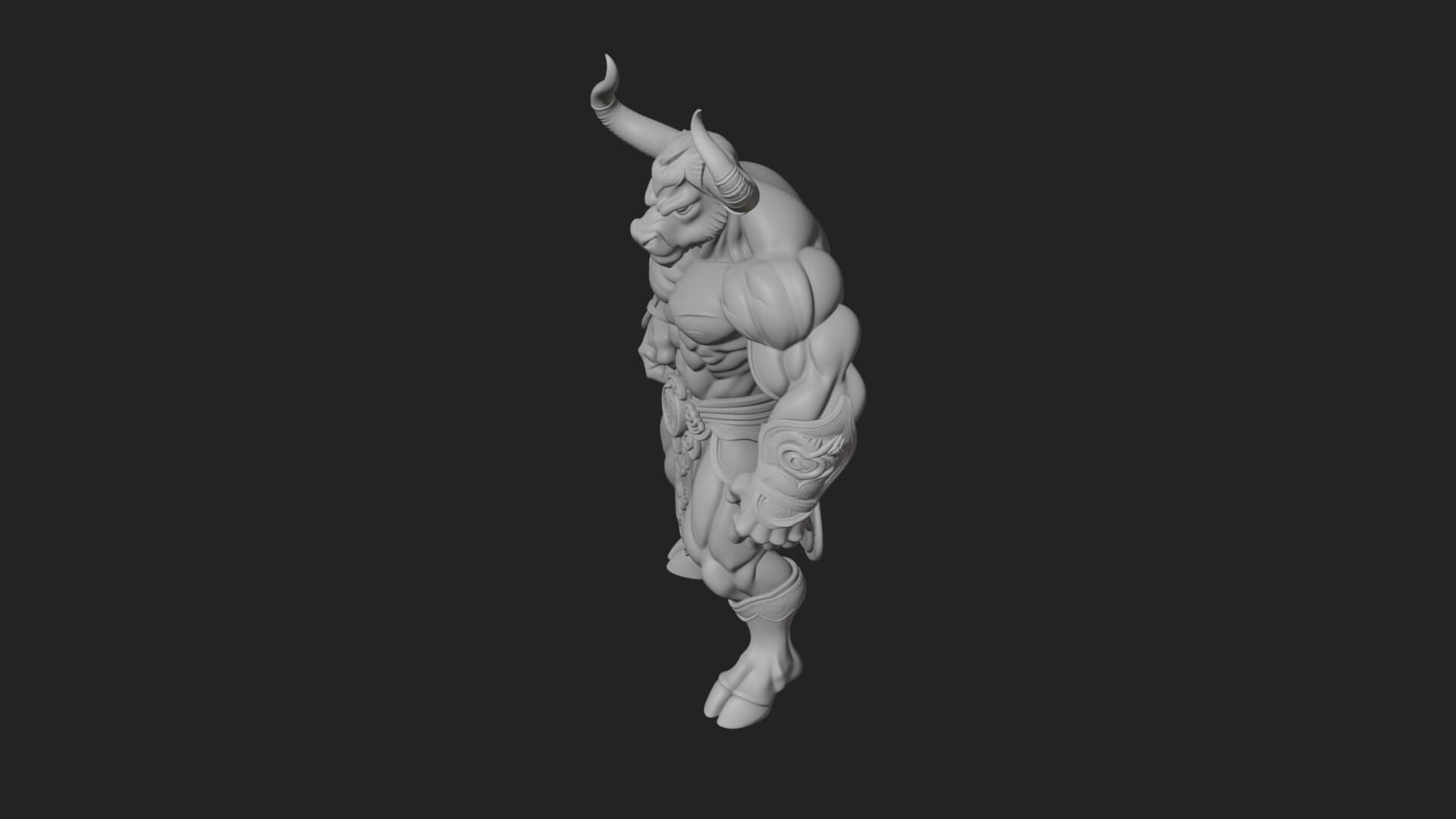 Minotaur Bull Beast Statue Design 10 3D Print Model 3D Model