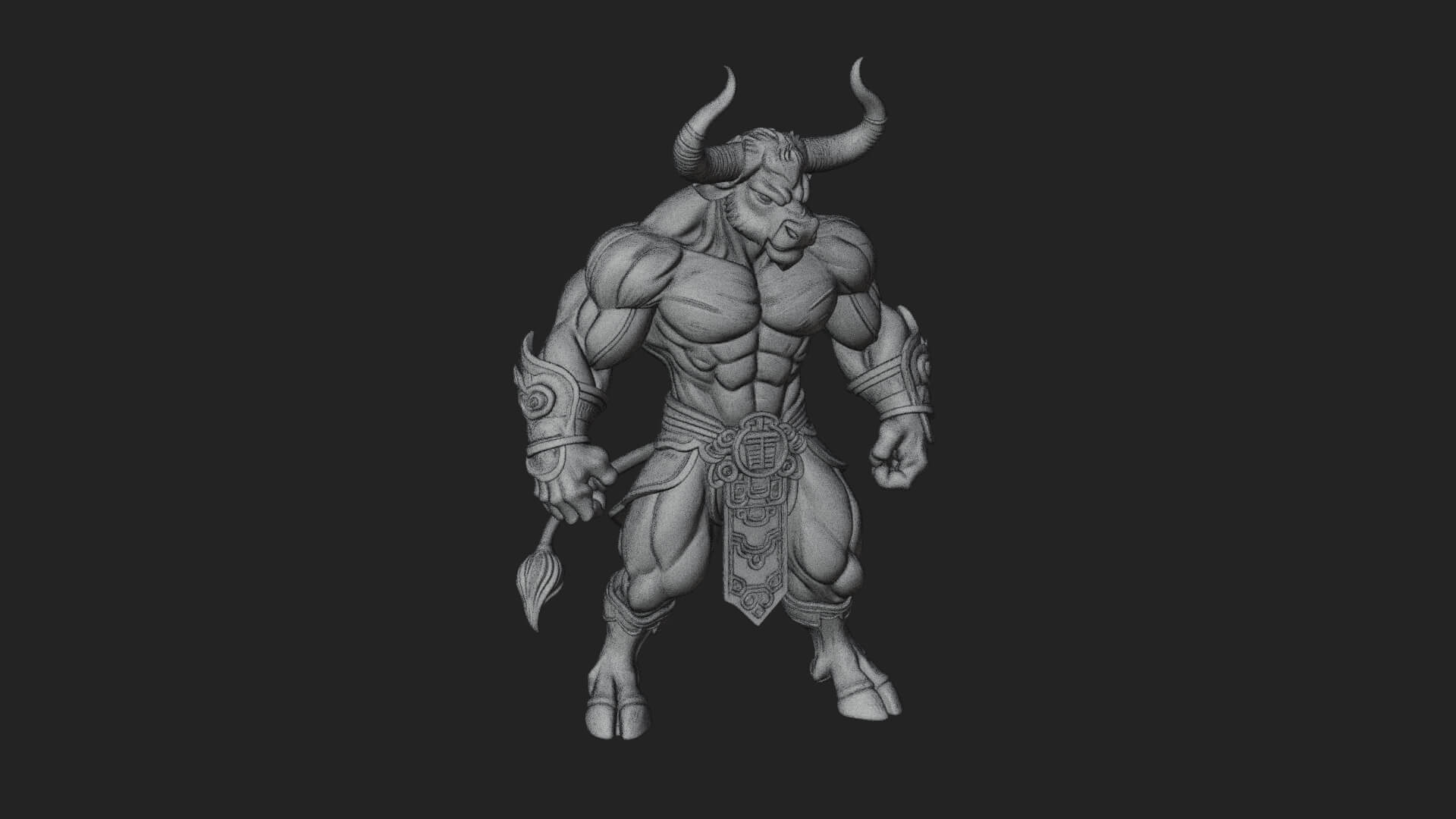 Minotaur Bull Beast Statue Design 10 3D Print Model 3D Model