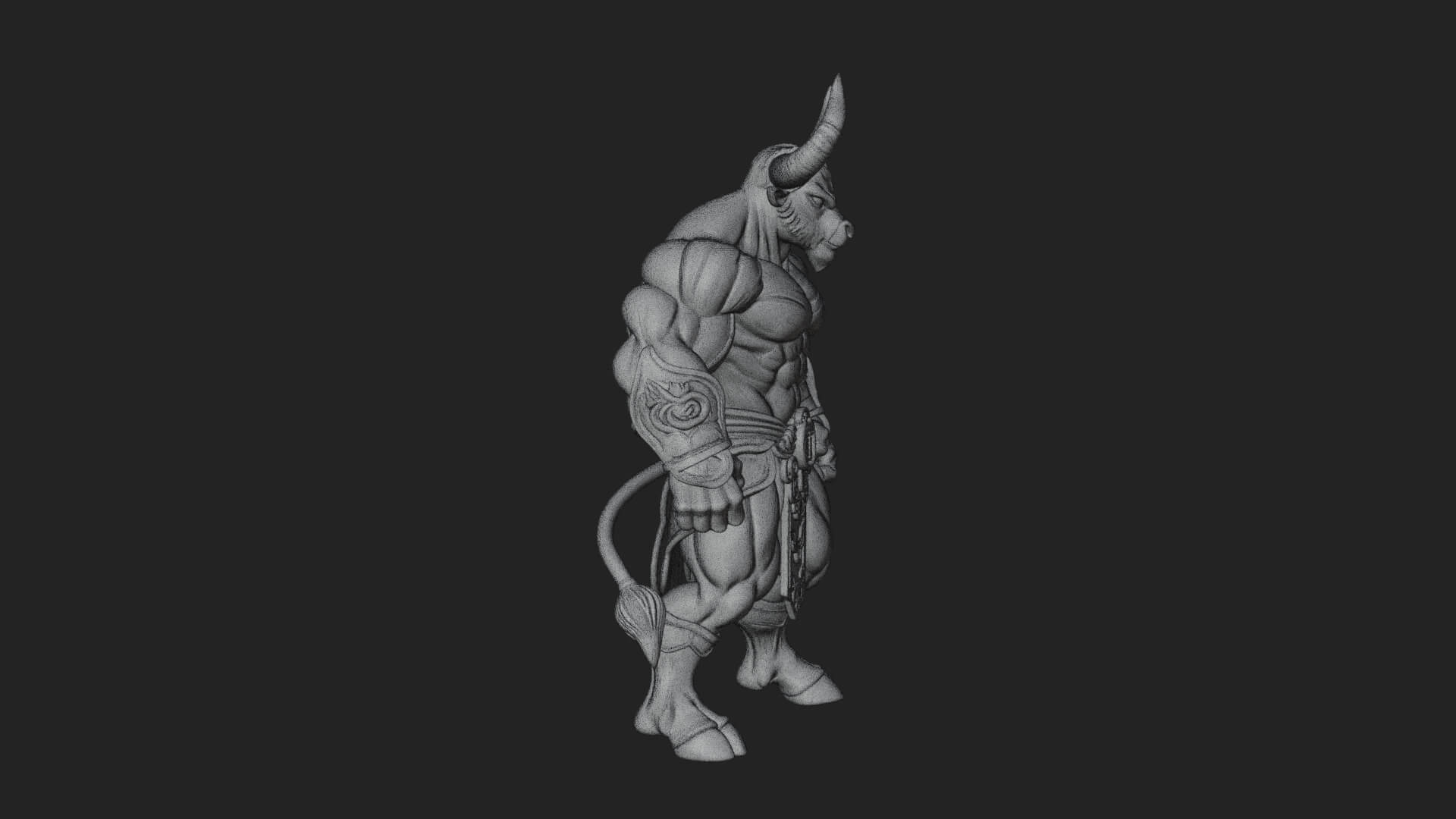 Minotaur Bull Beast Statue Design 10 3D Print Model 3D Model