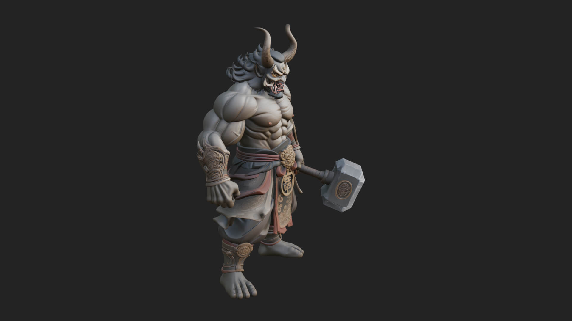 Minotaur Bull Beast Statue Design 11 3D Print Model 3D Model