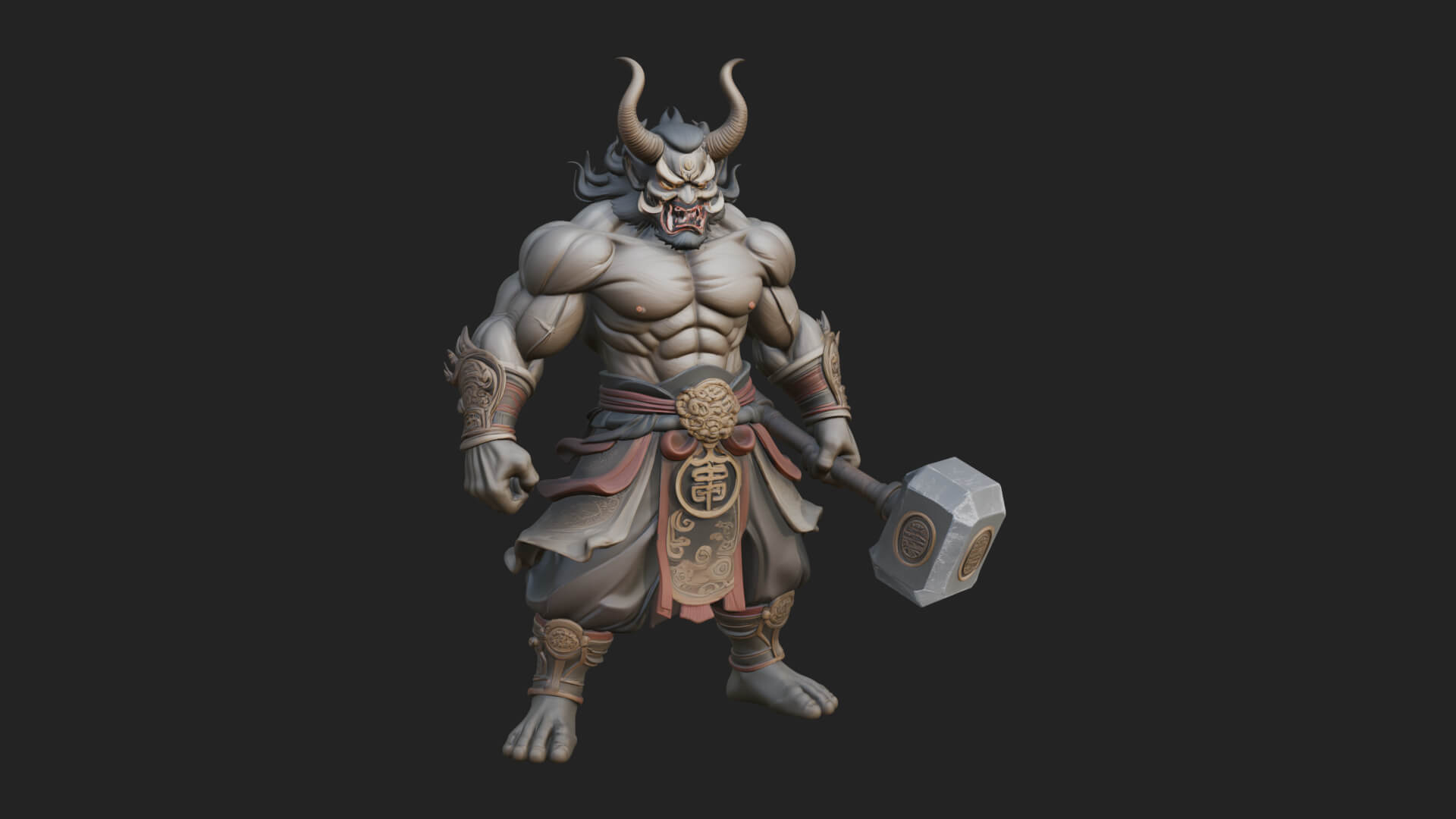 Minotaur Bull Beast Statue Design 11 3D Print Model 3D Model