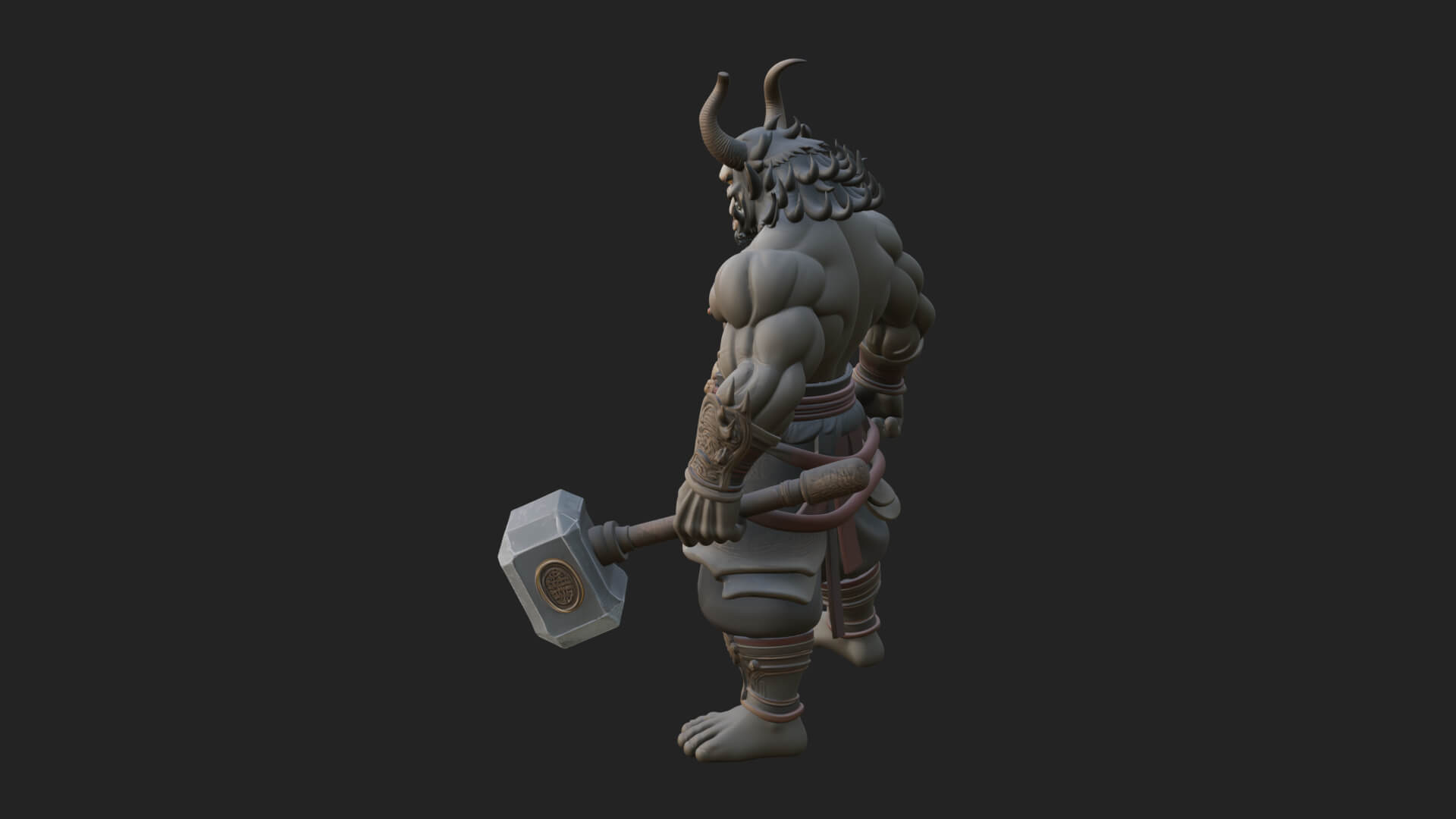 Minotaur Bull Beast Statue Design 11 3D Print Model 3D Model