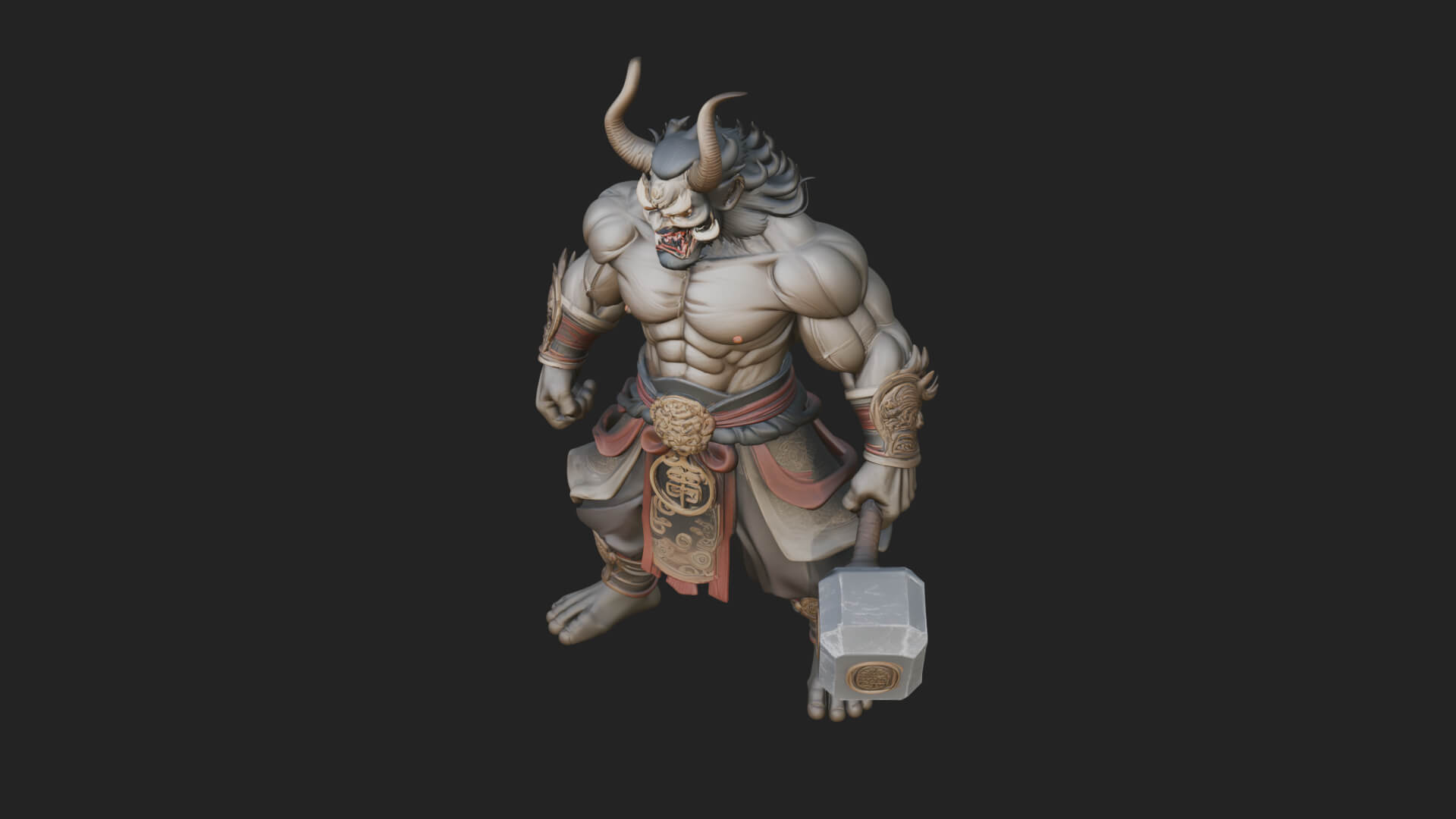 Minotaur Bull Beast Statue Design 11 3D Print Model 3D Model