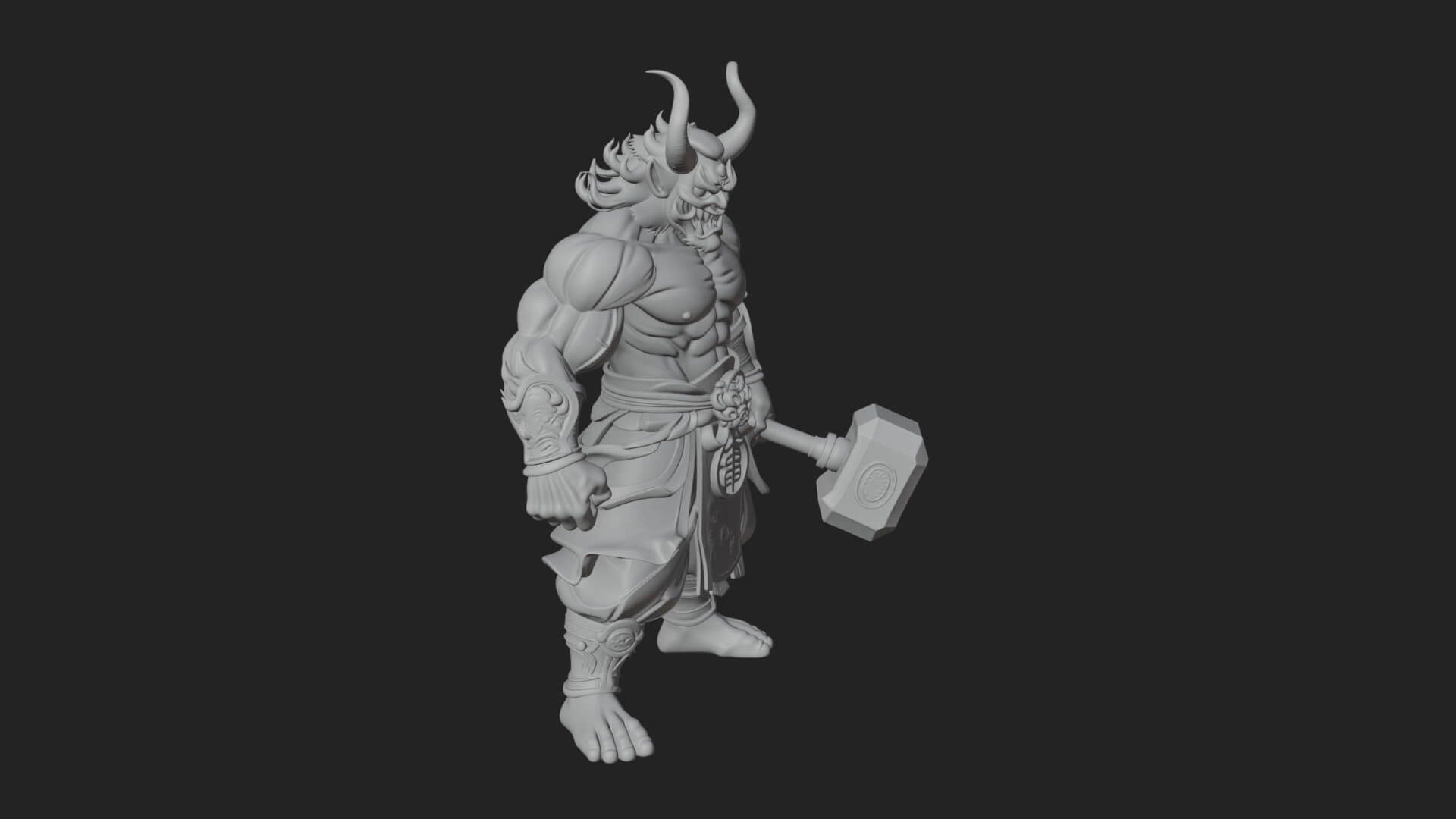 Minotaur Bull Beast Statue Design 11 3D Print Model 3D Model