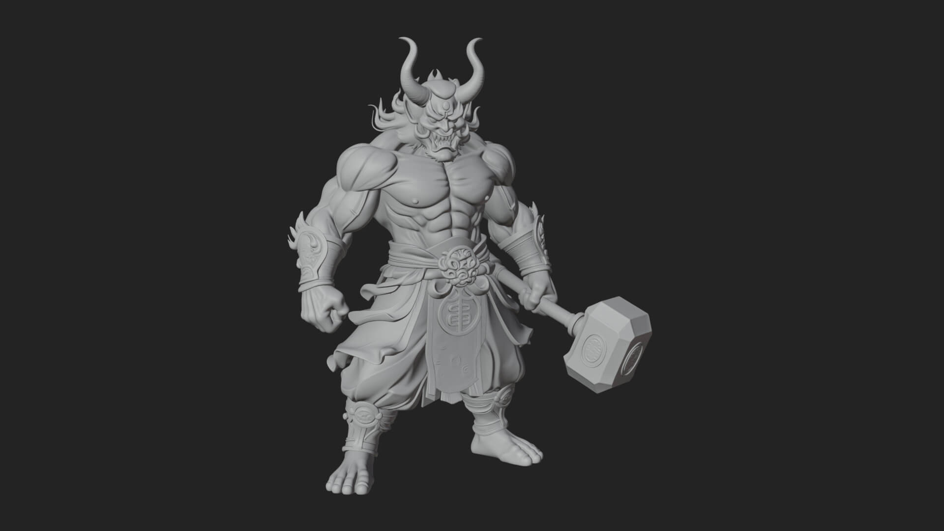 Minotaur Bull Beast Statue Design 11 3D Print Model 3D Model