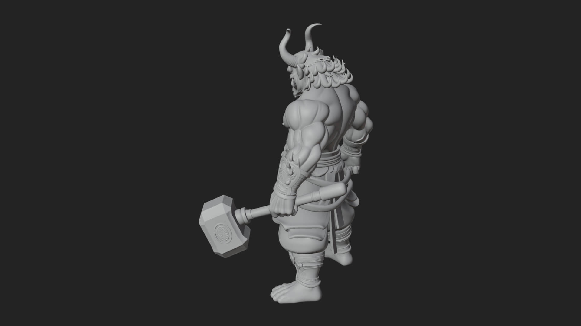 Minotaur Bull Beast Statue Design 11 3D Print Model 3D Model