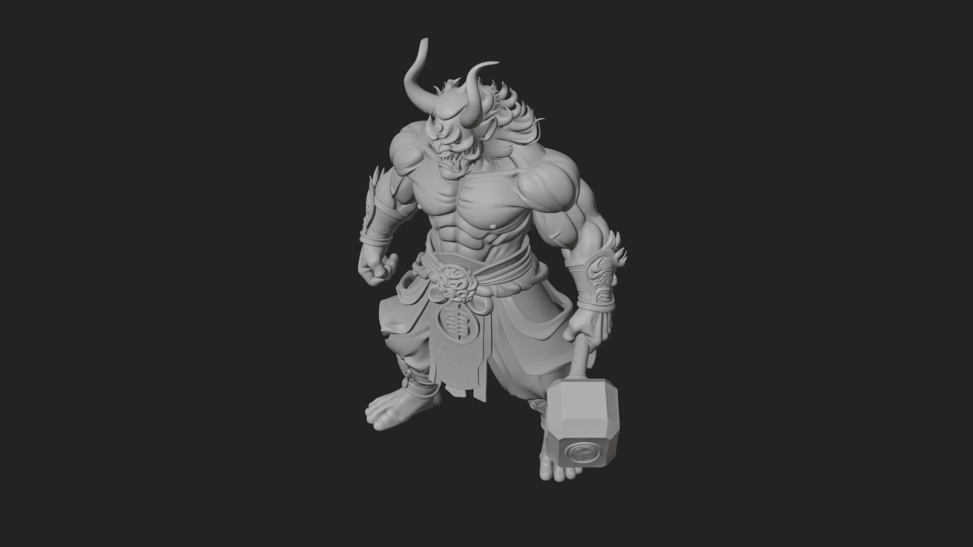 Minotaur Bull Beast Statue Design 11 3D Print Model 3D Model