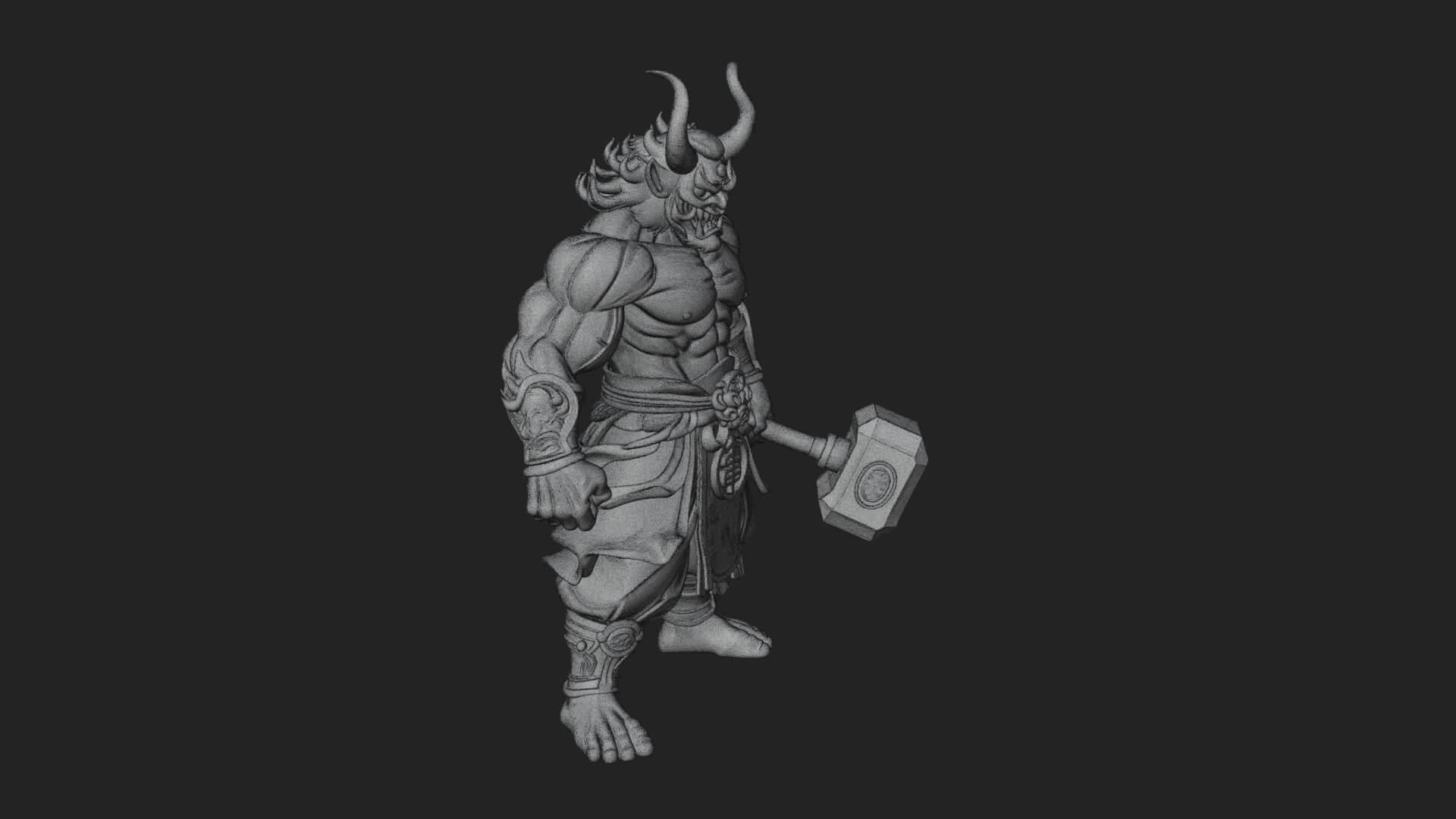 Minotaur Bull Beast Statue Design 11 3D Print Model 3D Model