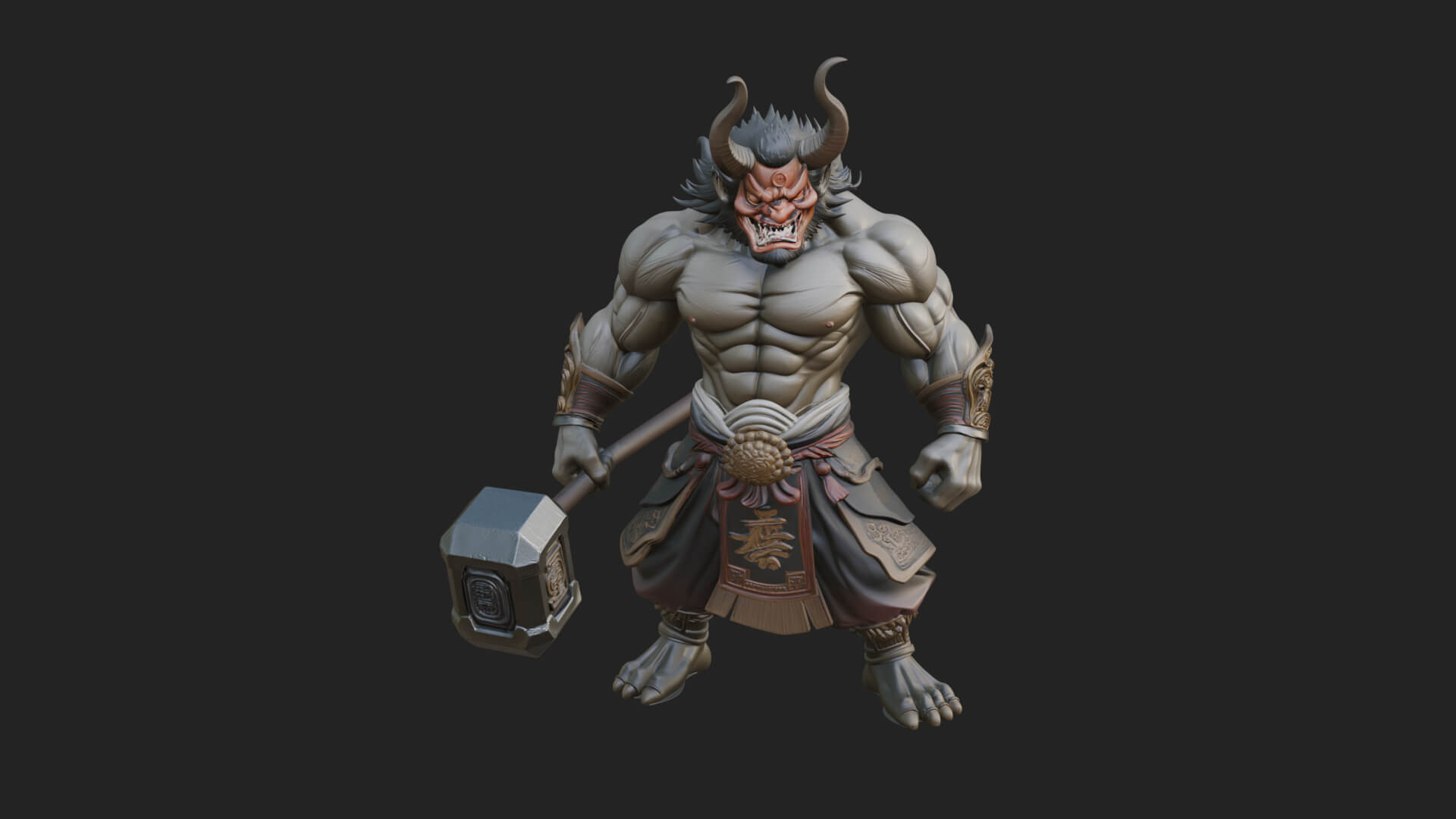 Minotaur Bull Beast Statue Design 12 3D Print Model 3D Model