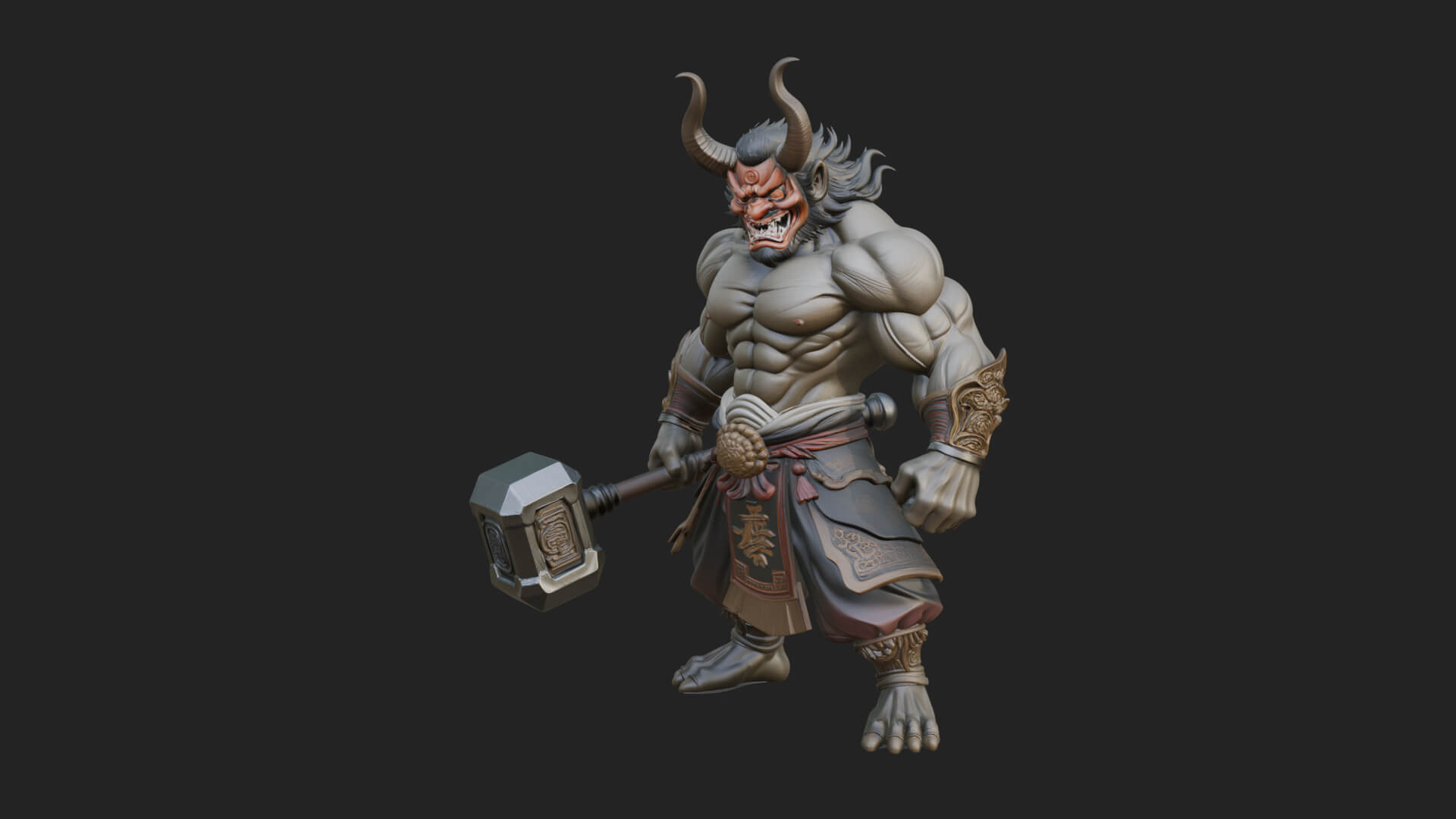 Minotaur Bull Beast Statue Design 12 3D Print Model 3D Model