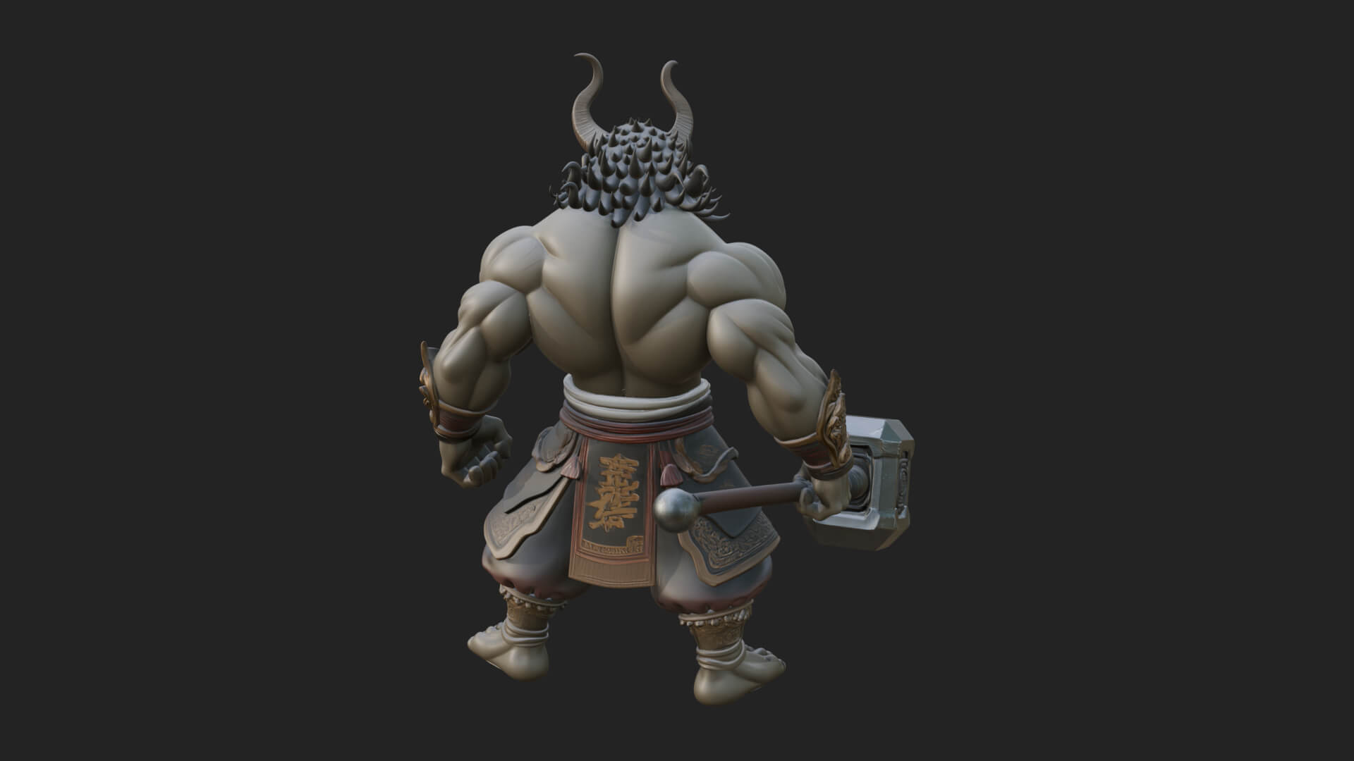 Minotaur Bull Beast Statue Design 12 3D Print Model 3D Model