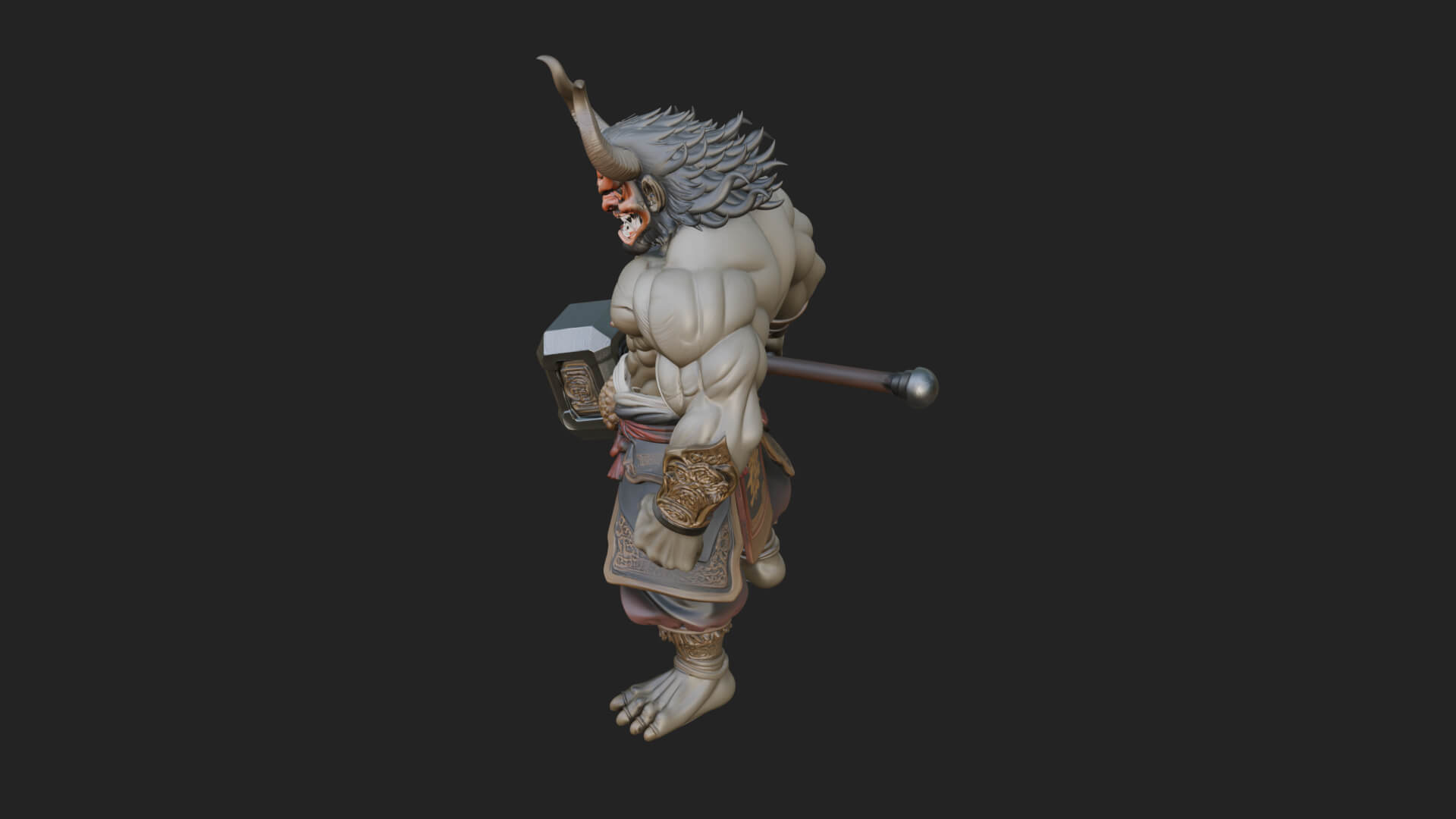 Minotaur Bull Beast Statue Design 12 3D Print Model 3D Model
