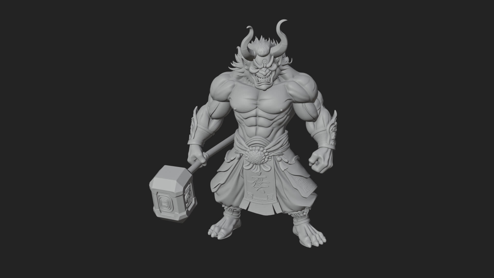 Minotaur Bull Beast Statue Design 12 3D Print Model 3D Model
