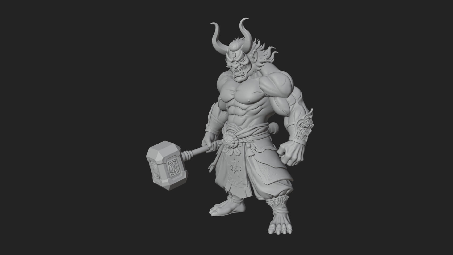 Minotaur Bull Beast Statue Design 12 3D Print Model 3D Model