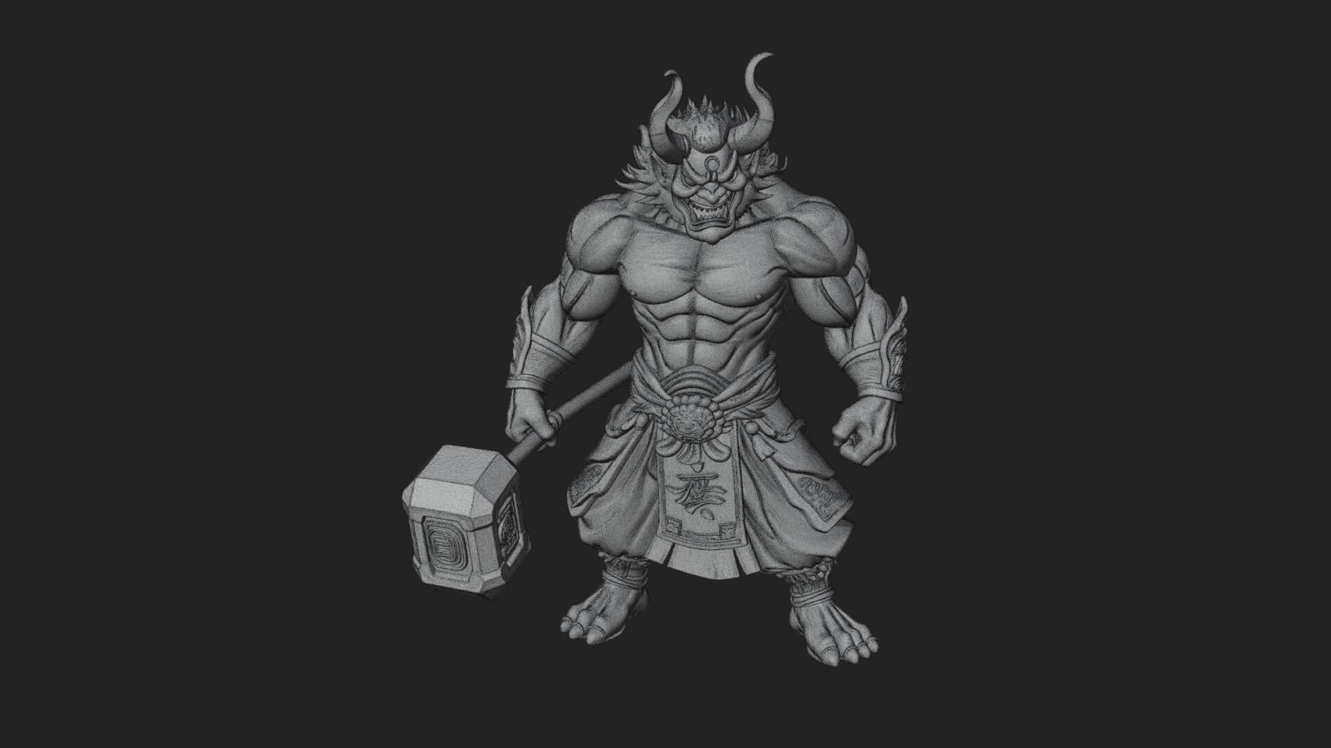 Minotaur Bull Beast Statue Design 12 3D Print Model 3D Model