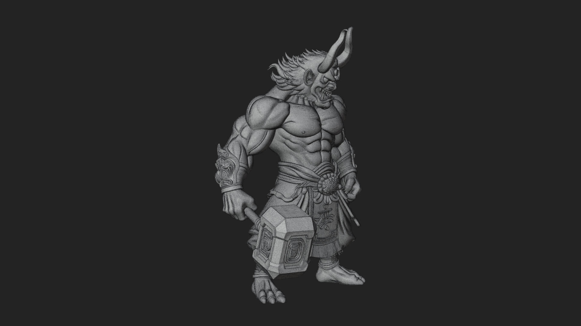 Minotaur Bull Beast Statue Design 12 3D Print Model 3D Model