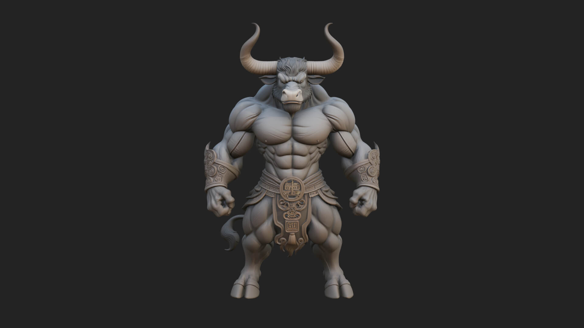 Minotaur Bull Beast Statue Design 13 3D Print Model 3D Model