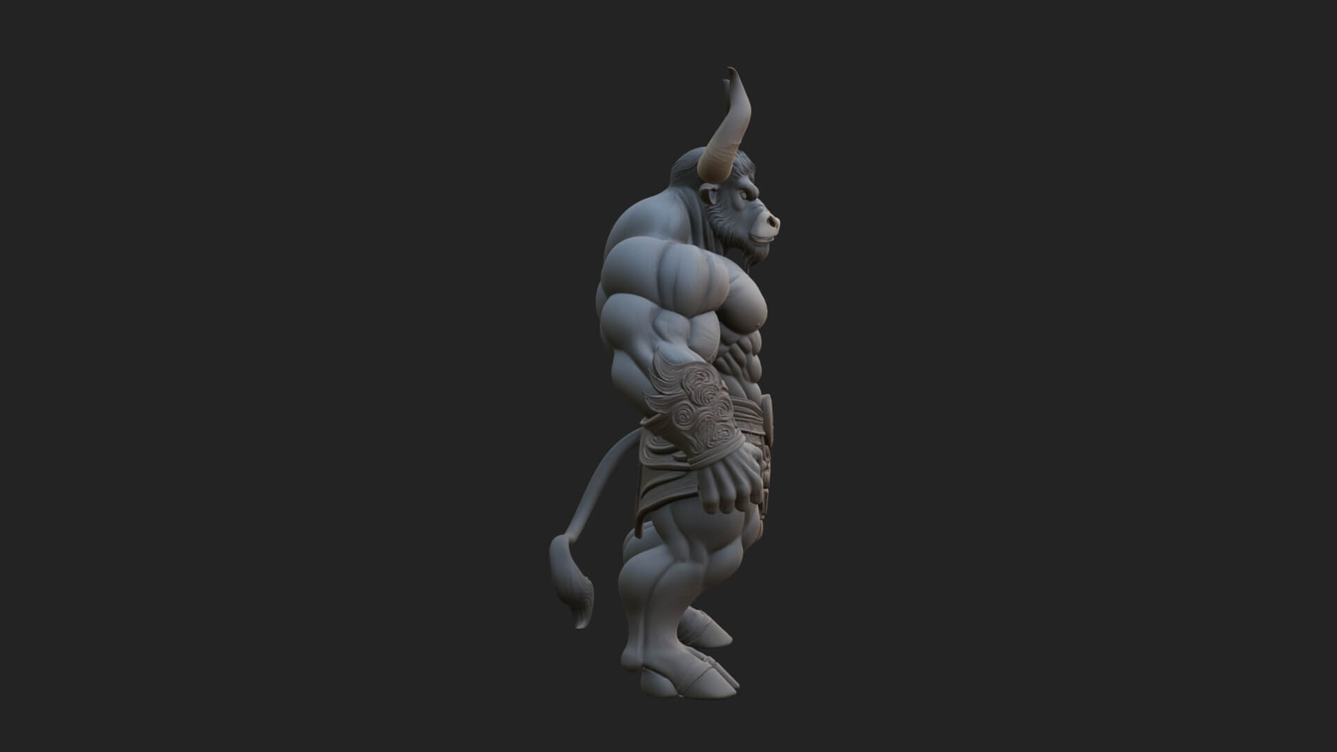 Minotaur Bull Beast Statue Design 13 3D Print Model 3D Model