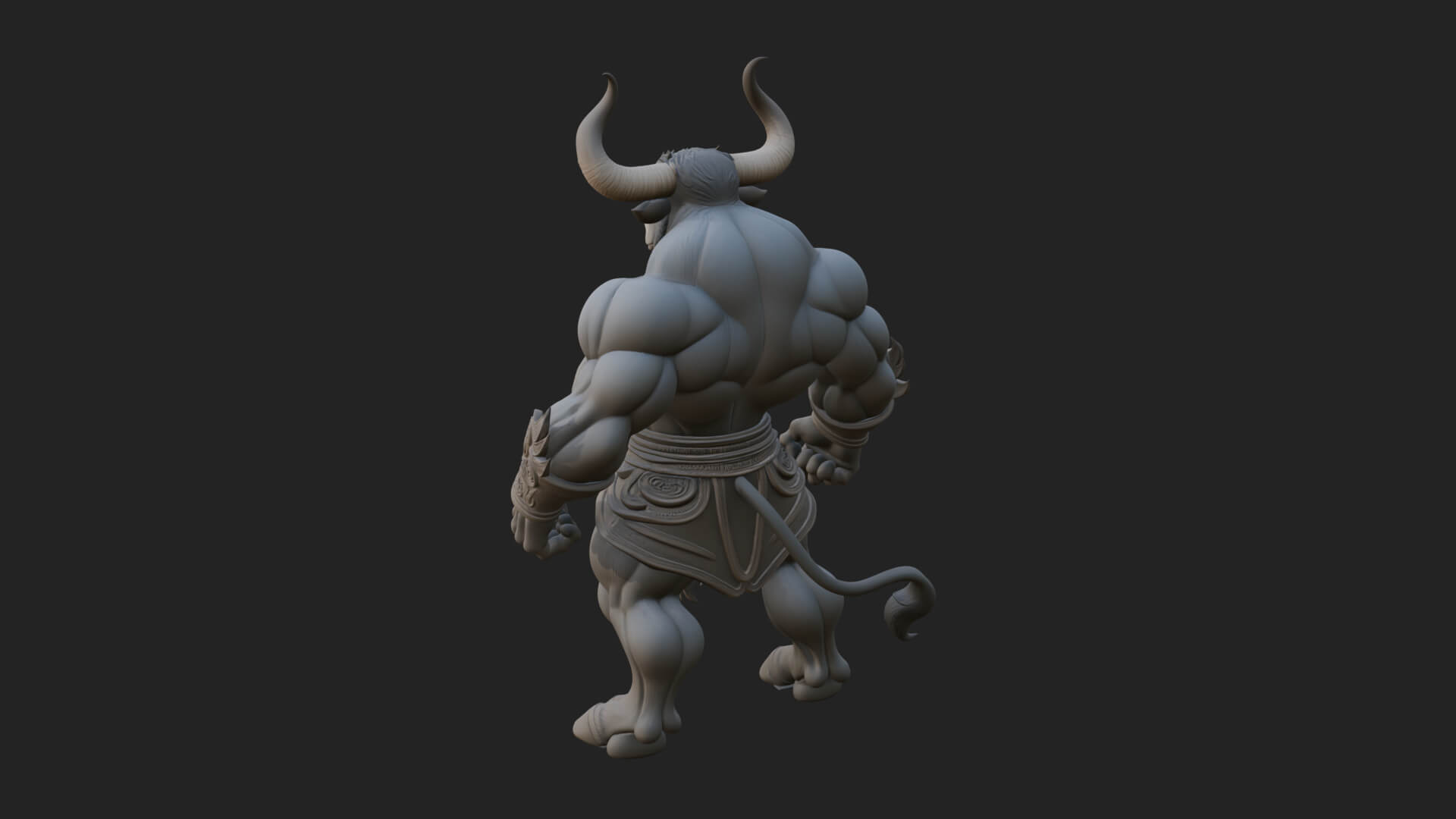 Minotaur Bull Beast Statue Design 13 3D Print Model 3D Model