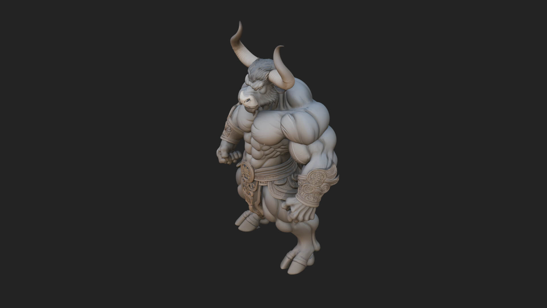 Minotaur Bull Beast Statue Design 13 3D Print Model 3D Model