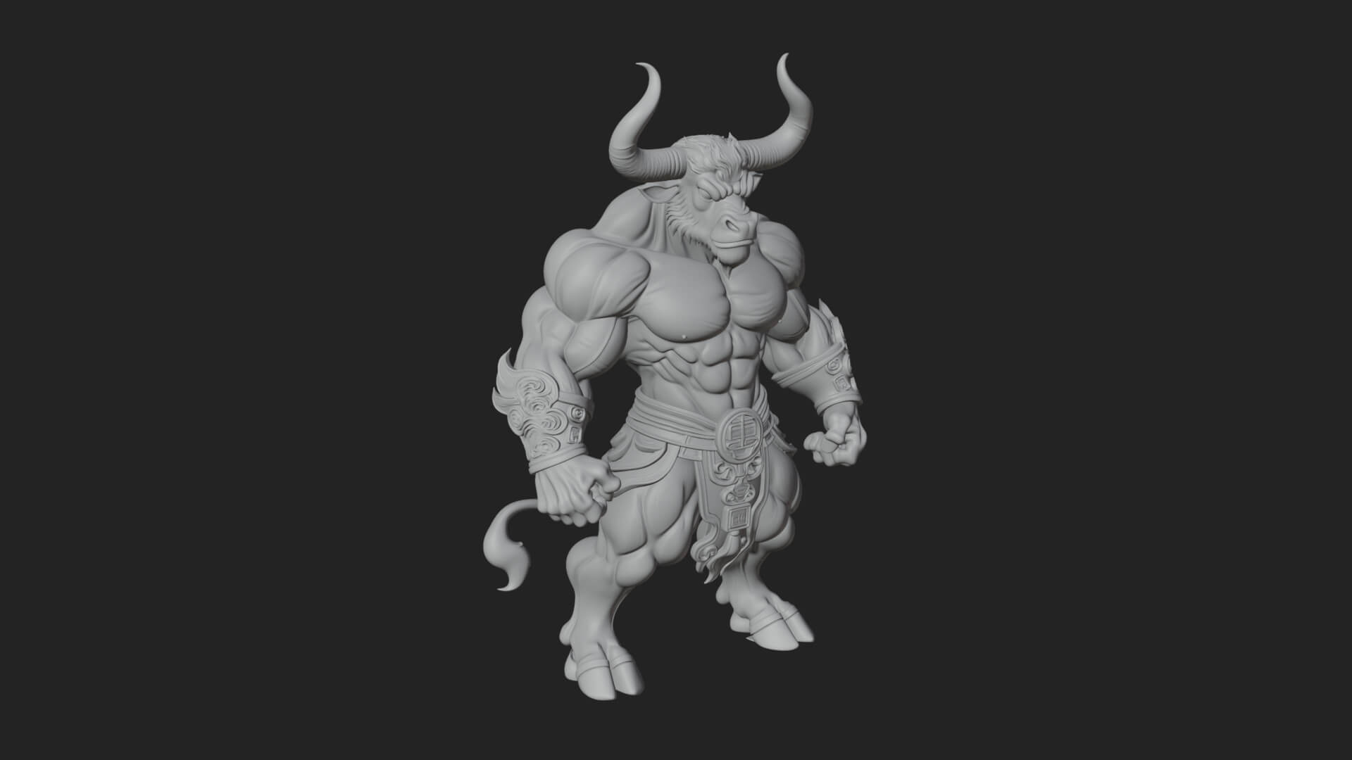 Minotaur Bull Beast Statue Design 13 3D Print Model 3D Model