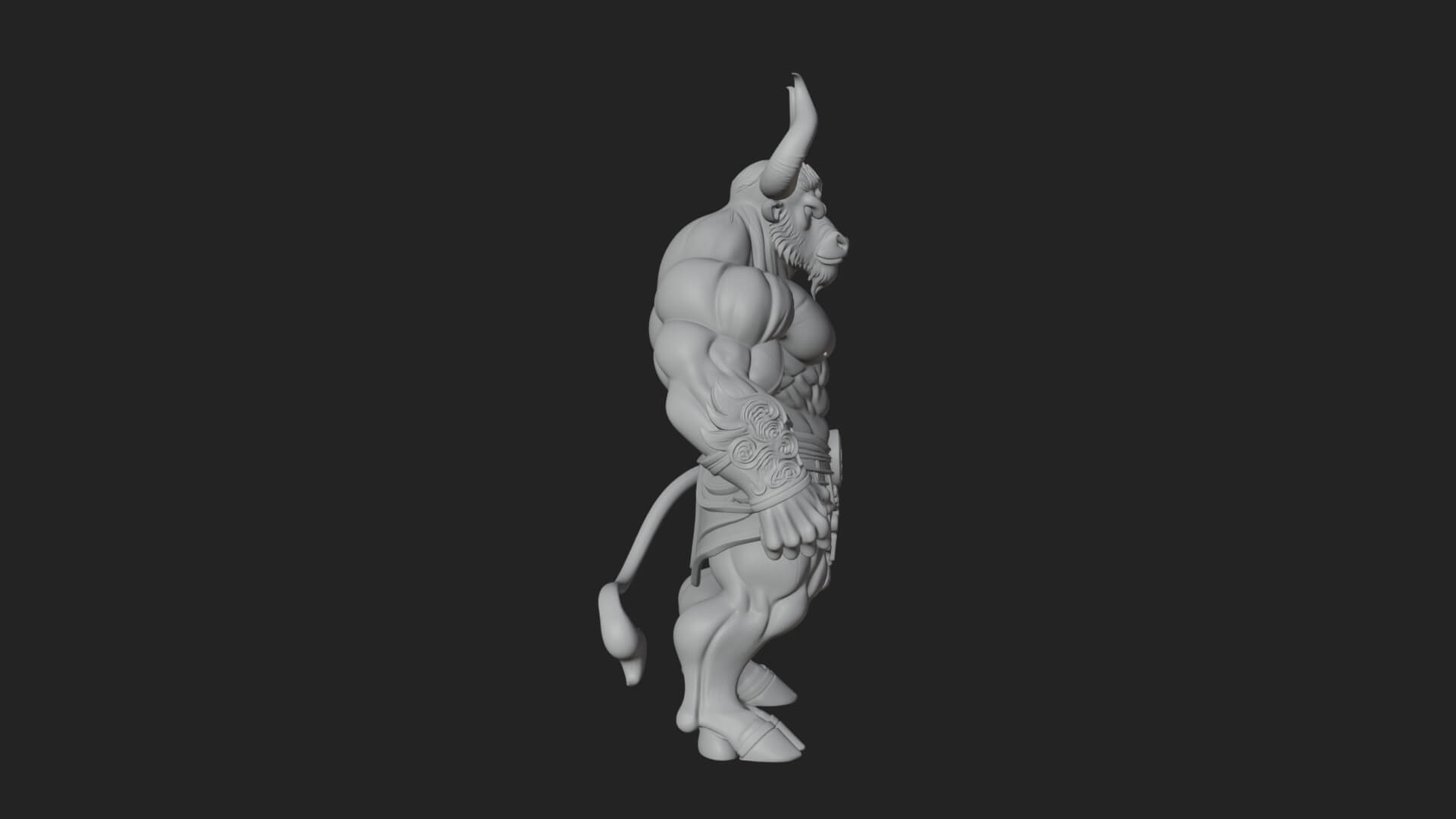 Minotaur Bull Beast Statue Design 13 3D Print Model 3D Model