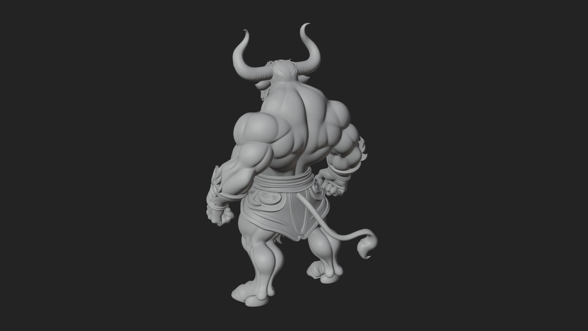 Minotaur Bull Beast Statue Design 13 3D Print Model 3D Model