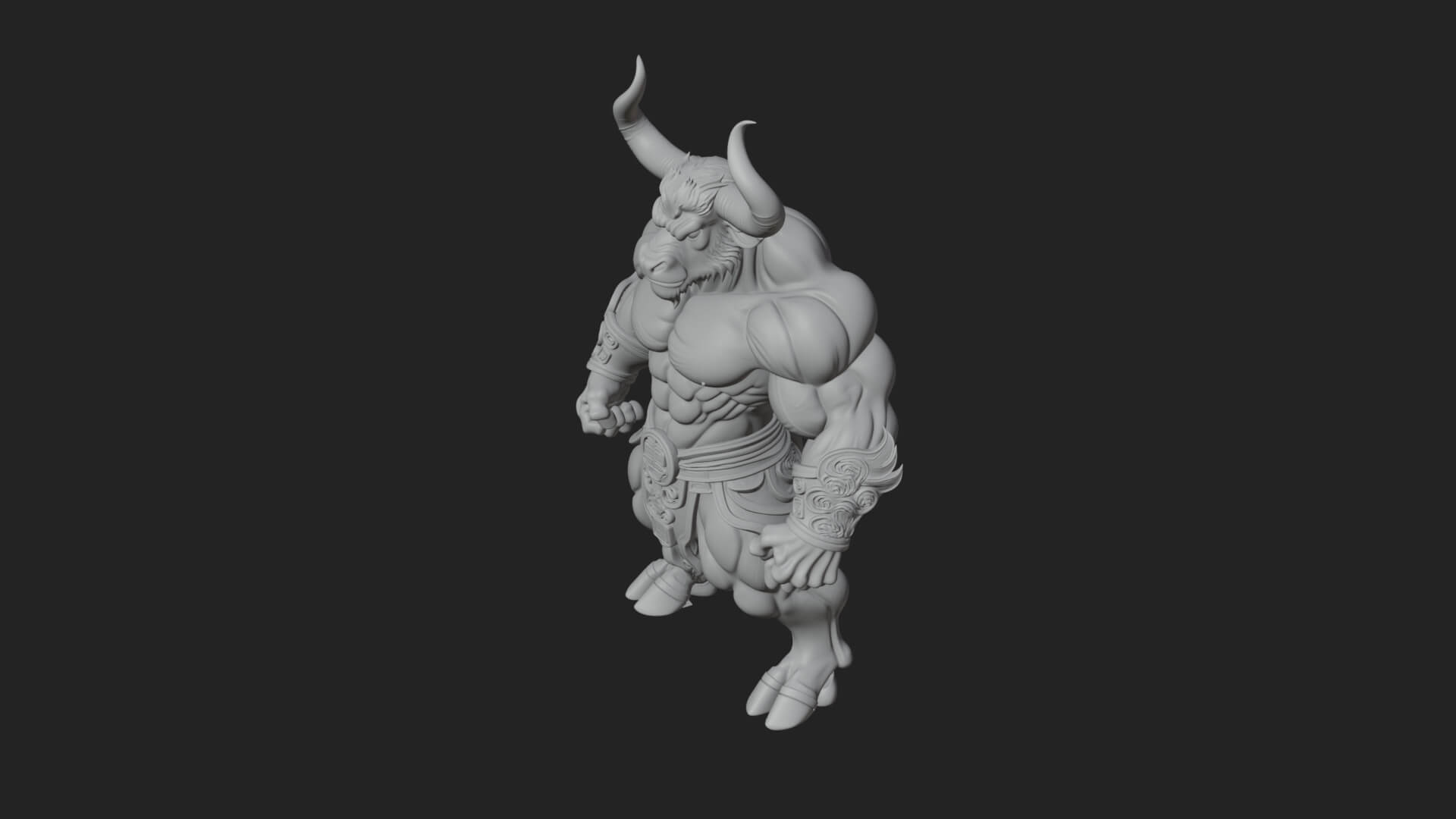 Minotaur Bull Beast Statue Design 13 3D Print Model 3D Model
