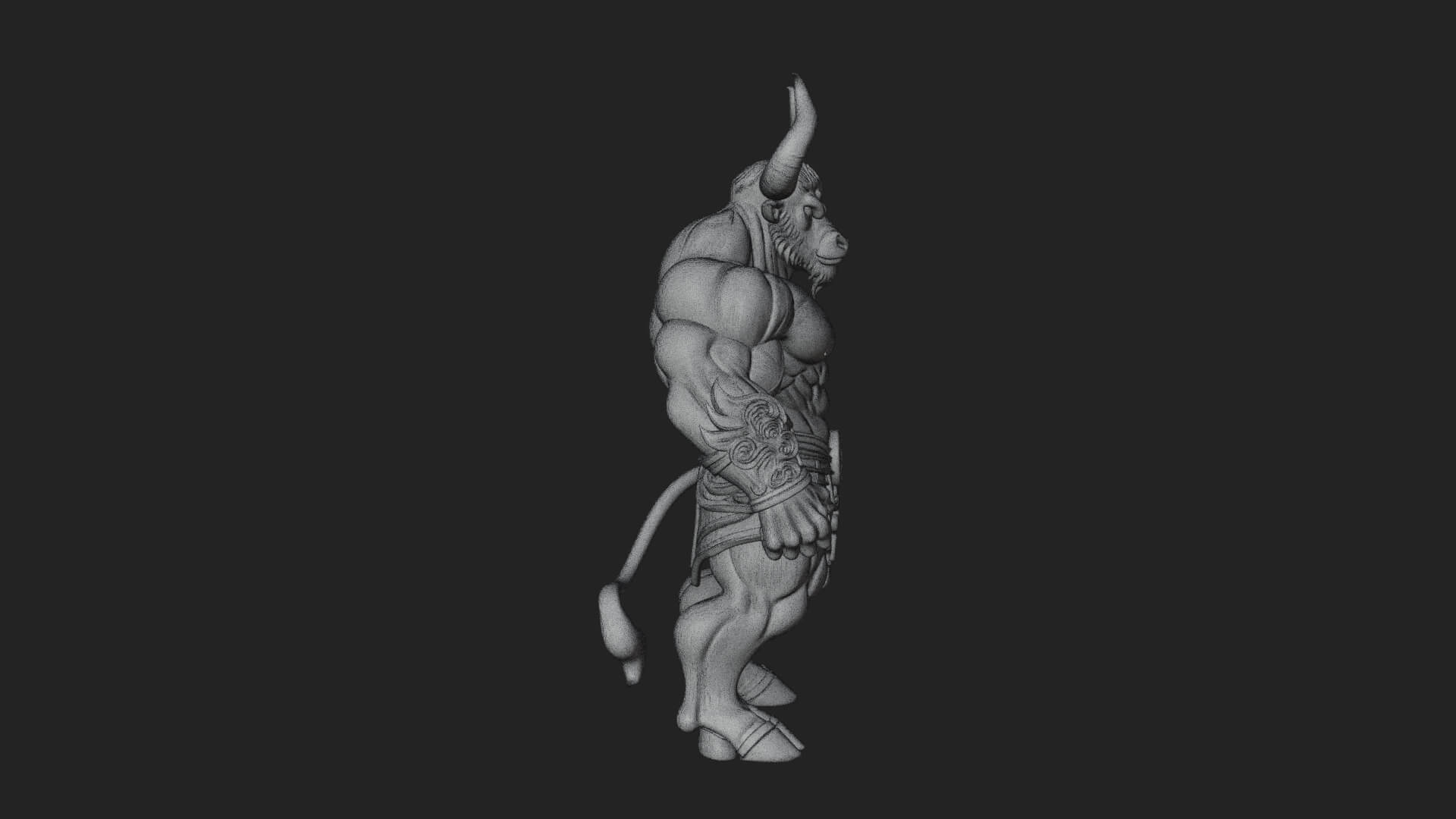 Minotaur Bull Beast Statue Design 13 3D Print Model 3D Model