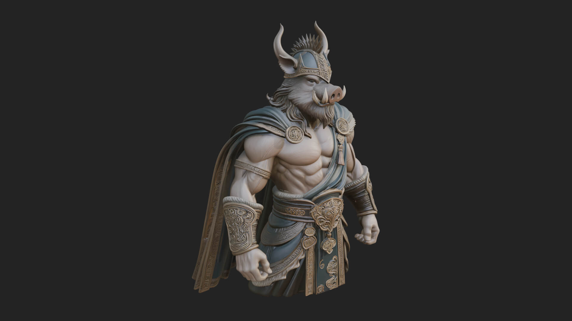 Minotaur Bull Beast Statue Design 14 3D Print Model 3D Model