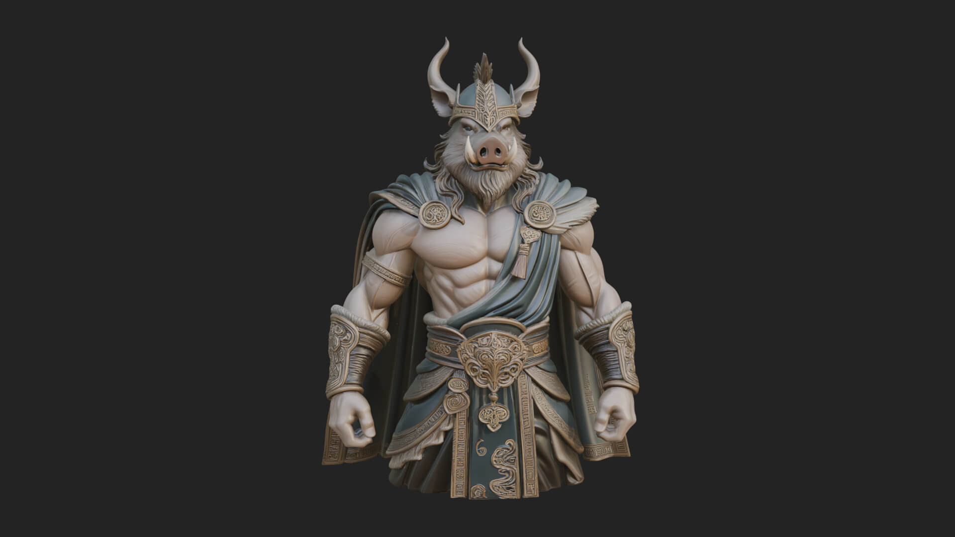 Minotaur Bull Beast Statue Design 14 3D Print Model 3D Model