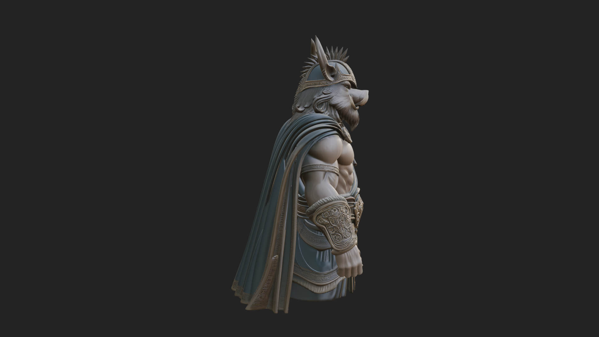 Minotaur Bull Beast Statue Design 14 3D Print Model 3D Model